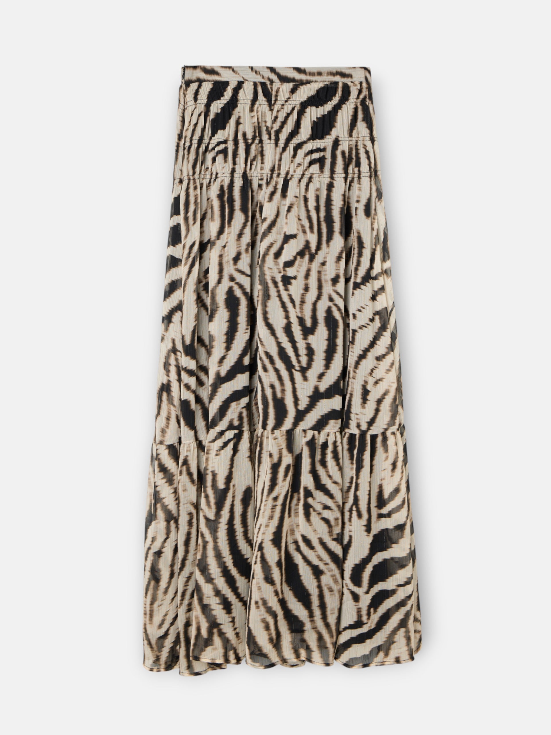 Long skirt with black animal print