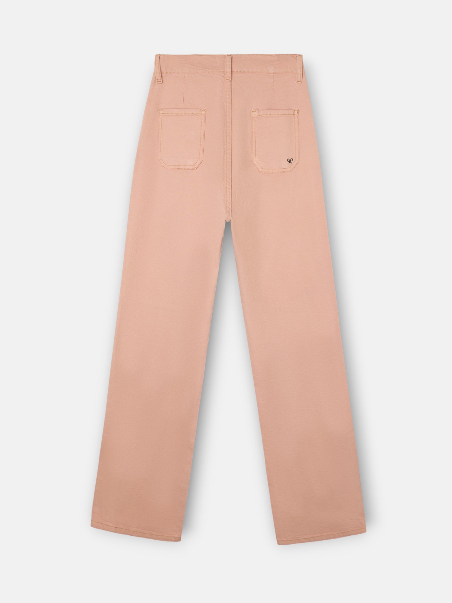 Pantalon denim hebillas coral