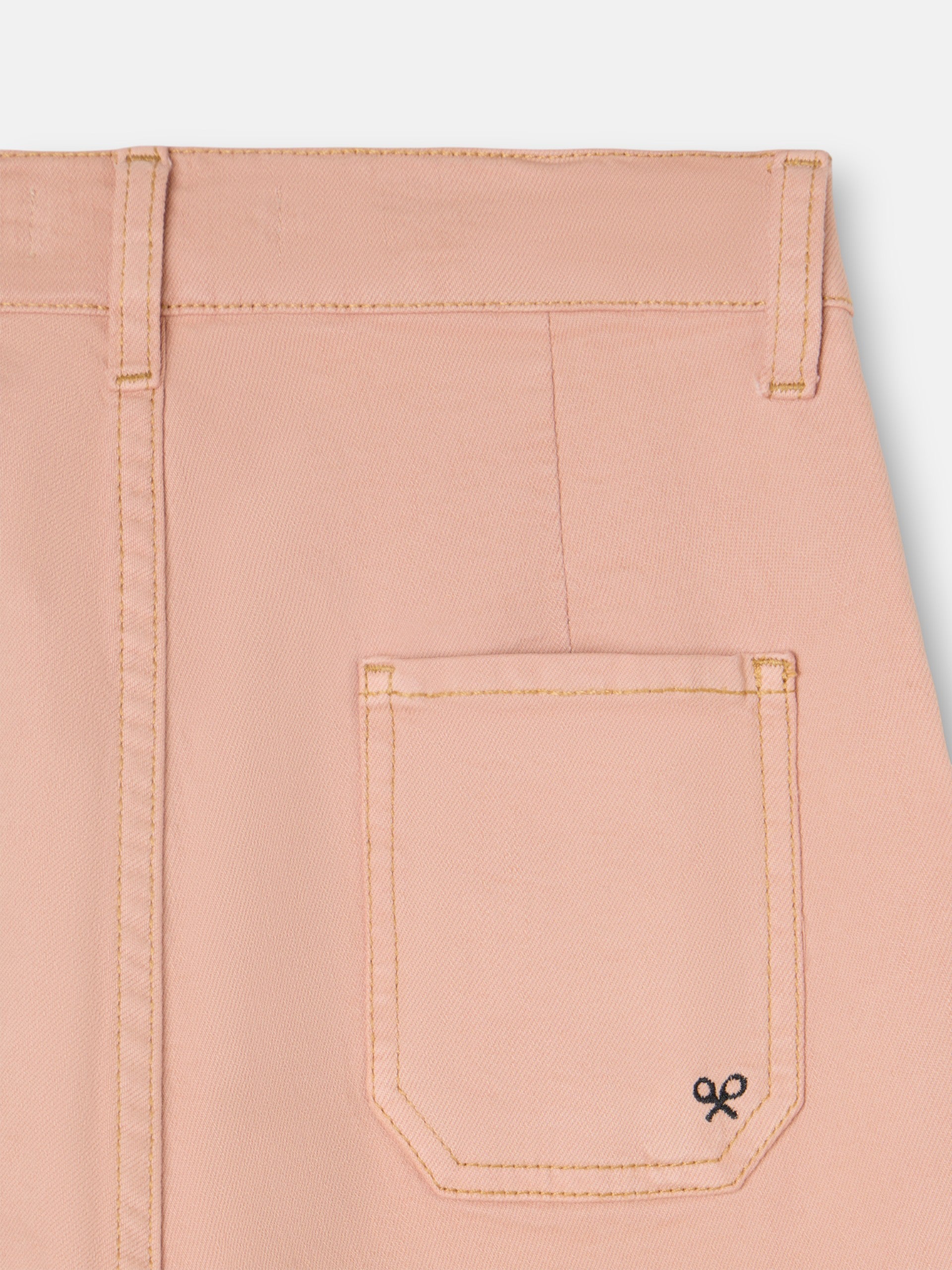 Pantalon denim hebillas coral