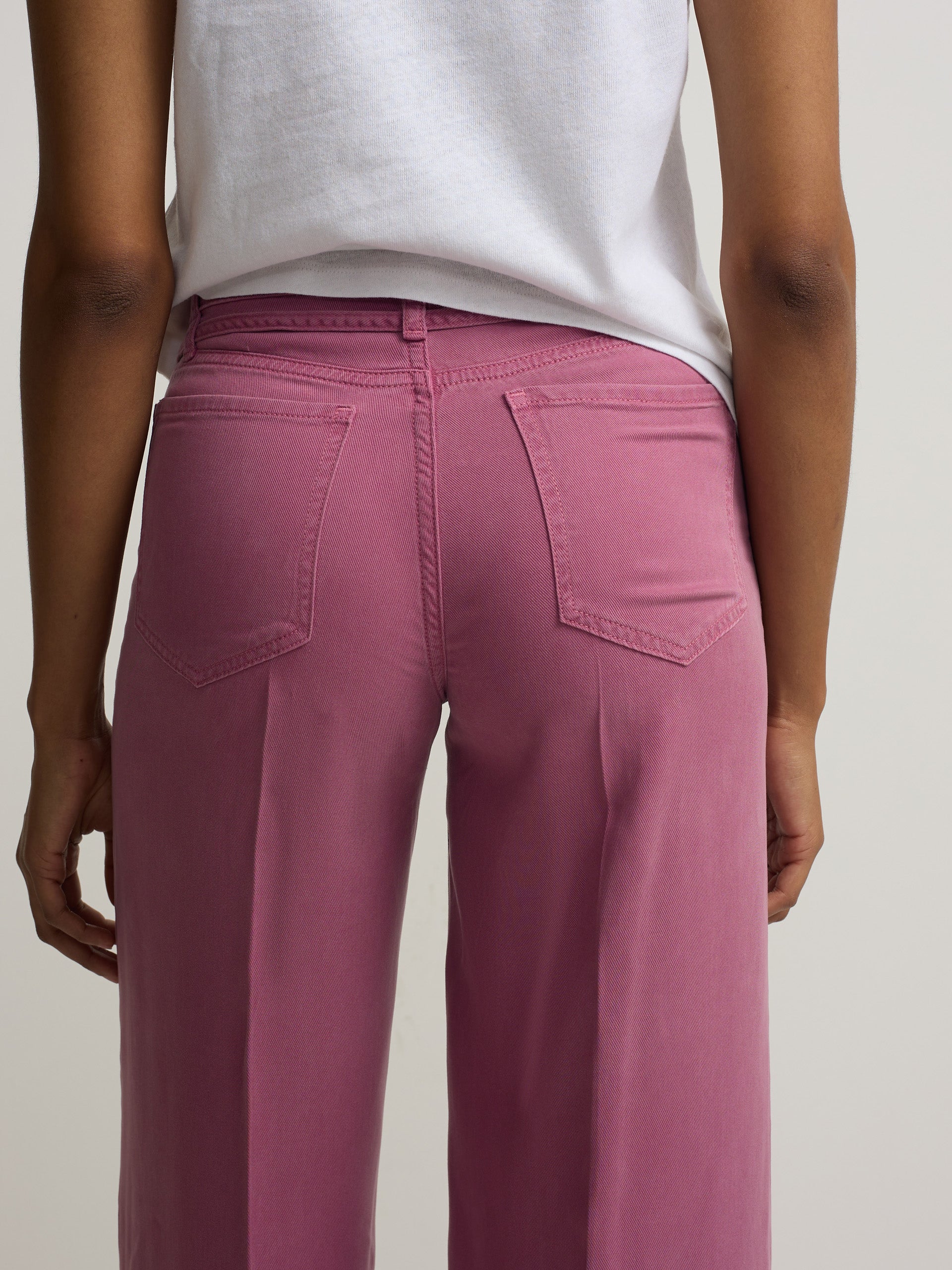 Pantalon denim cordon frambuesa