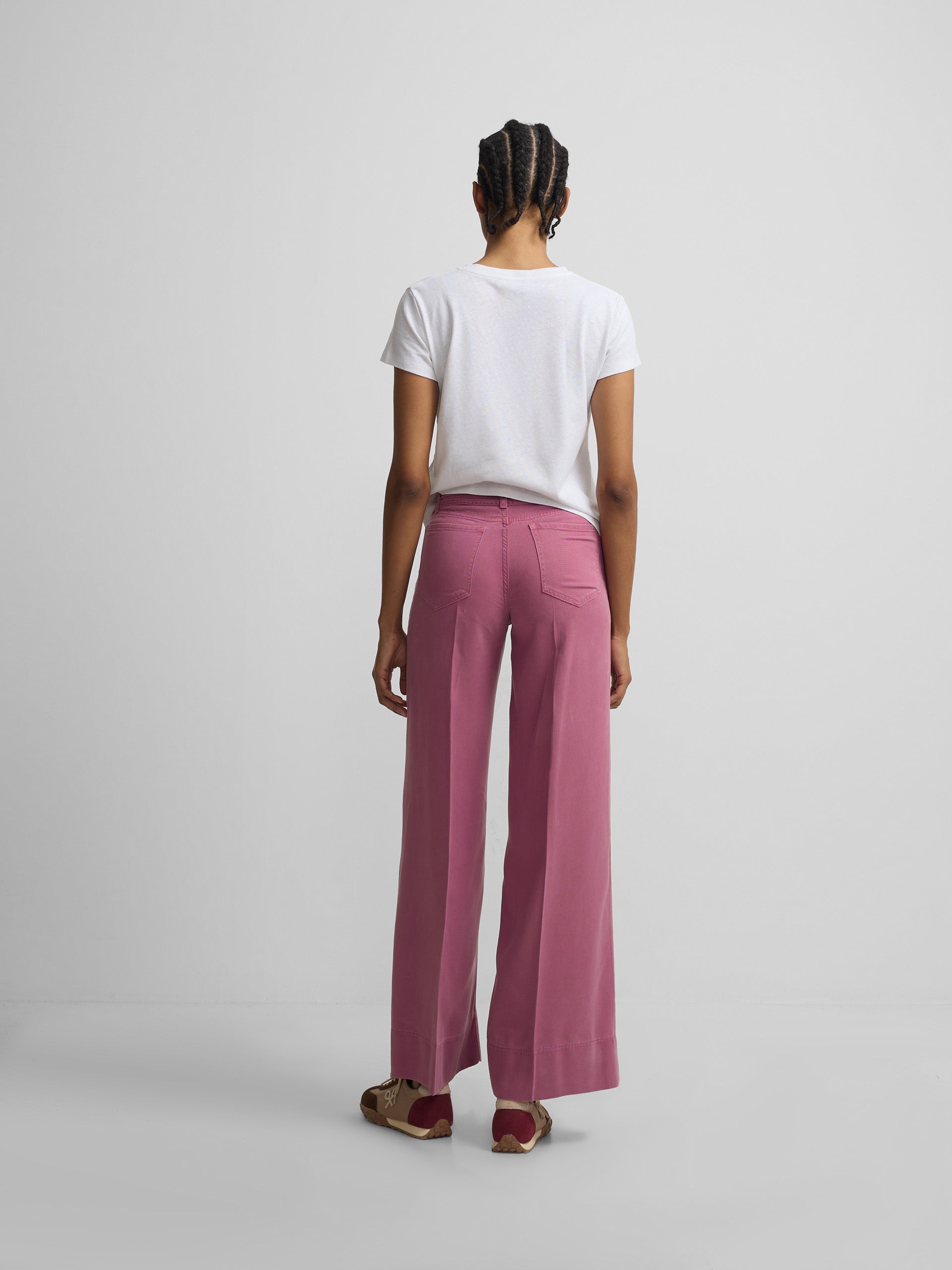 Pantalon denim cordon frambuesa