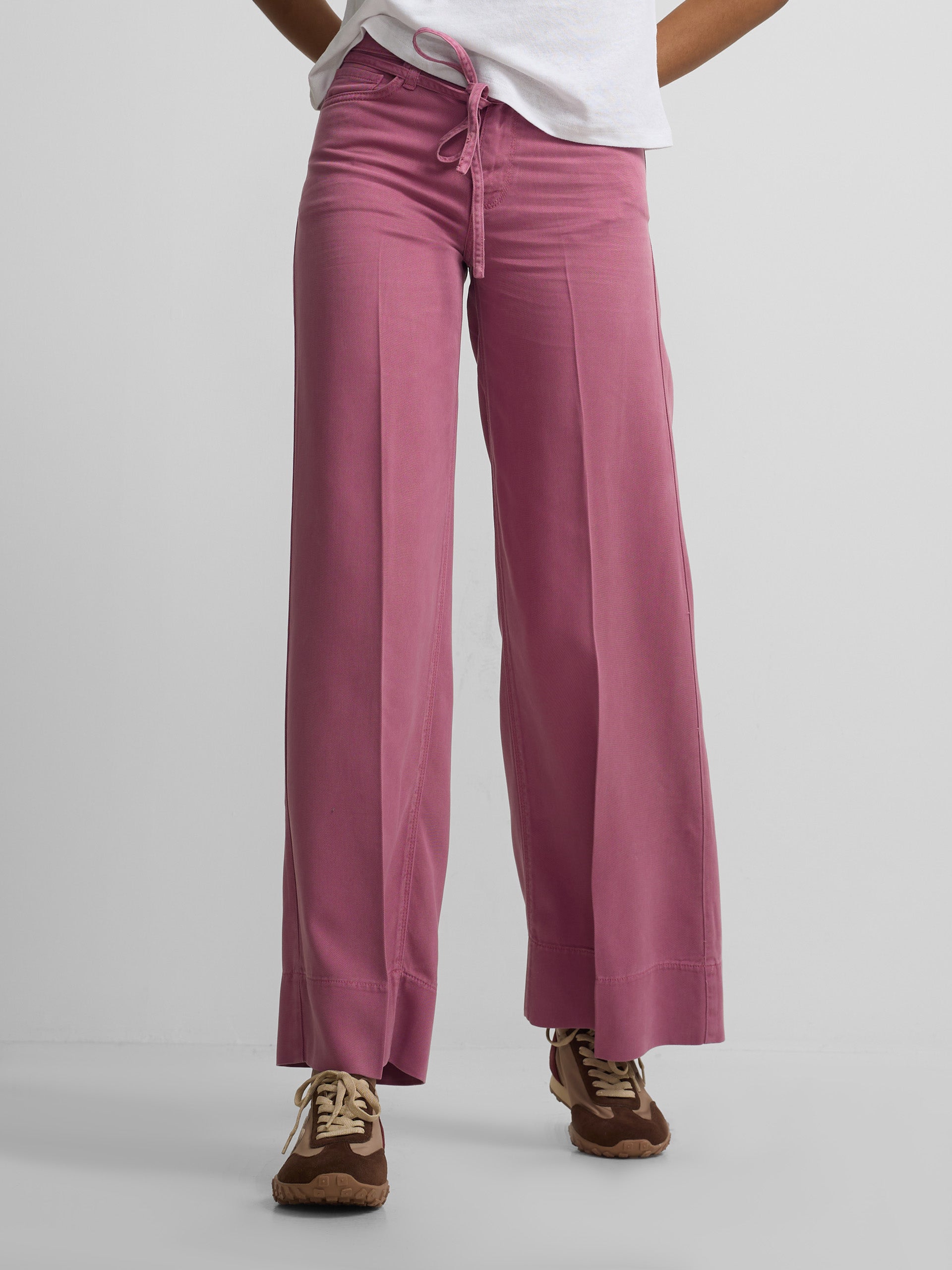 Pantalon denim cordon frambuesa
