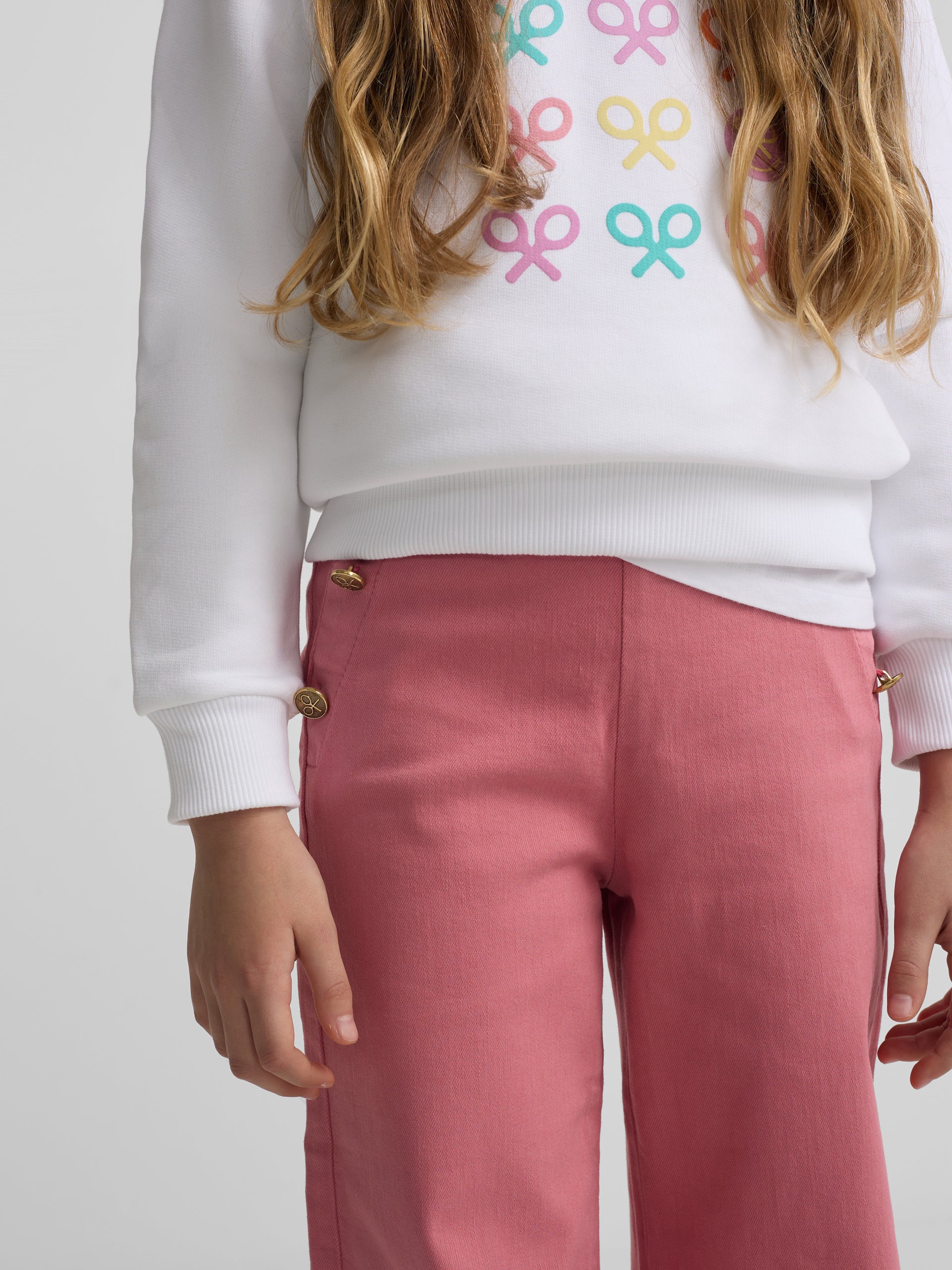 Pantalon fille marin rose