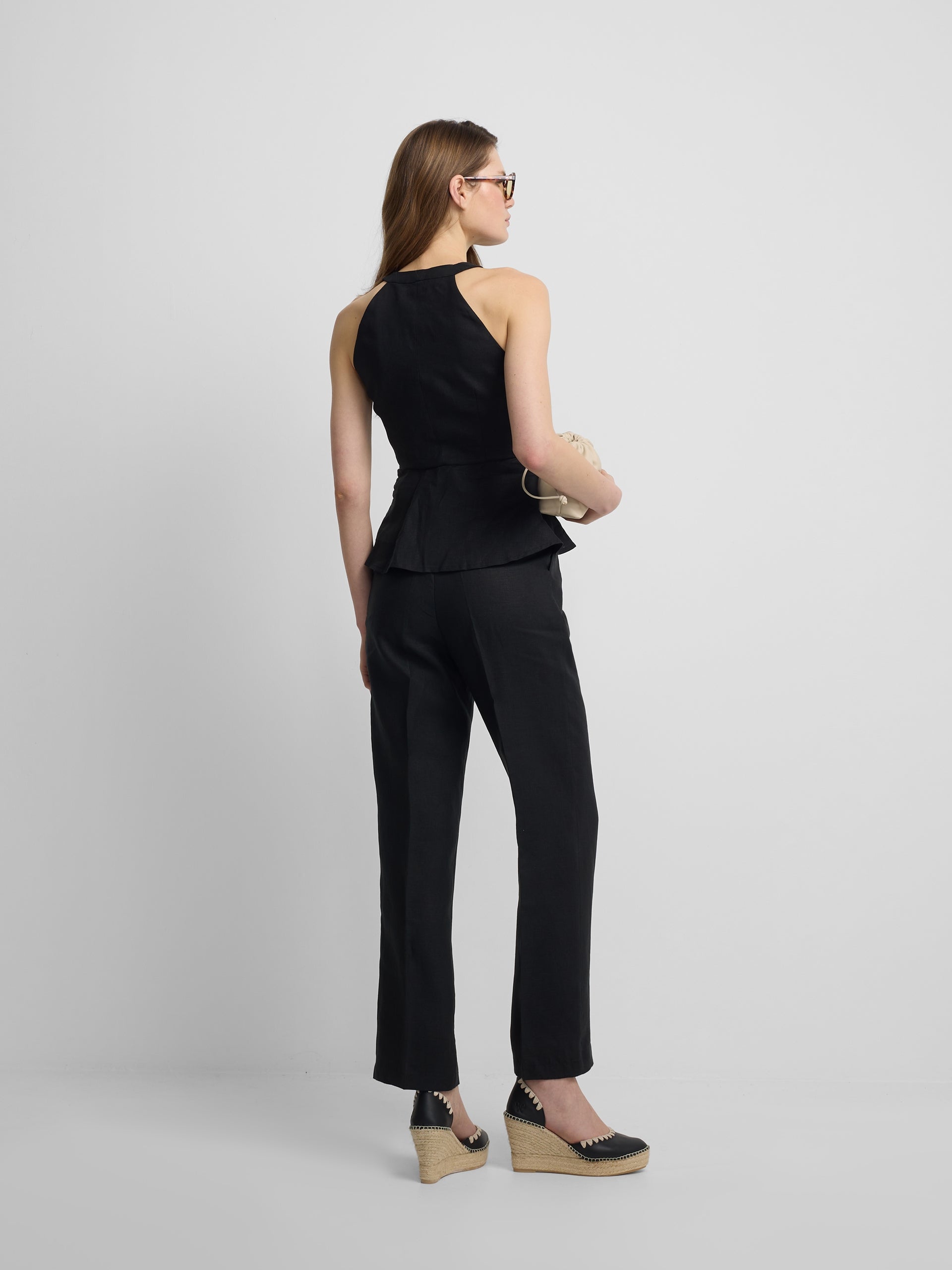 Pantalon lino negro