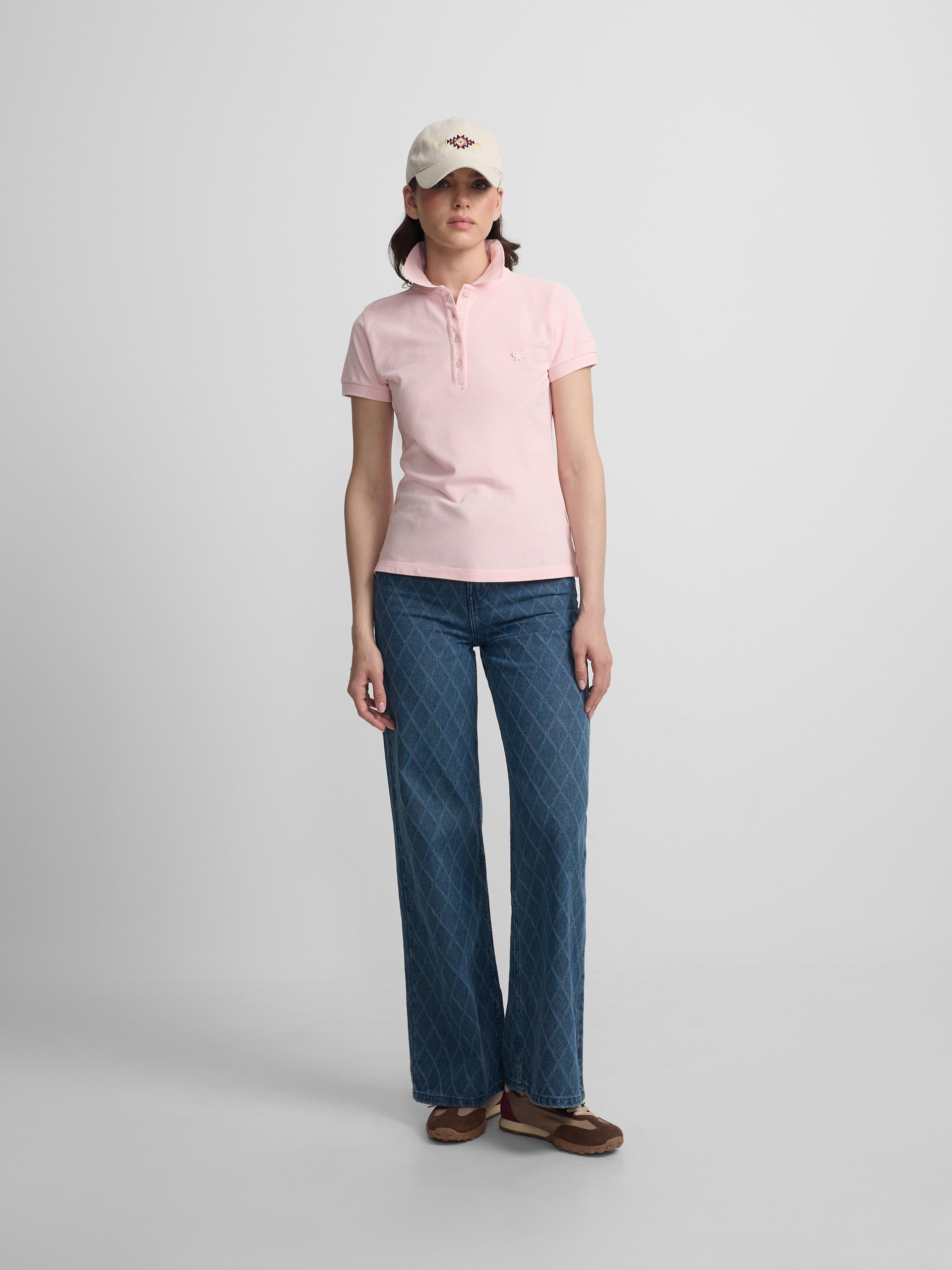 Classic light pink women's polo