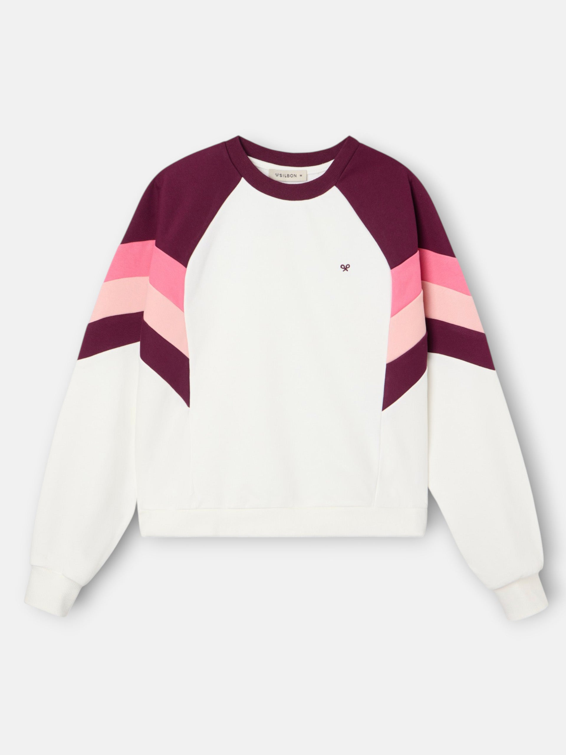 Women's tricolor sweatshirt in purple