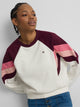 Women's tricolor sweatshirt in purple