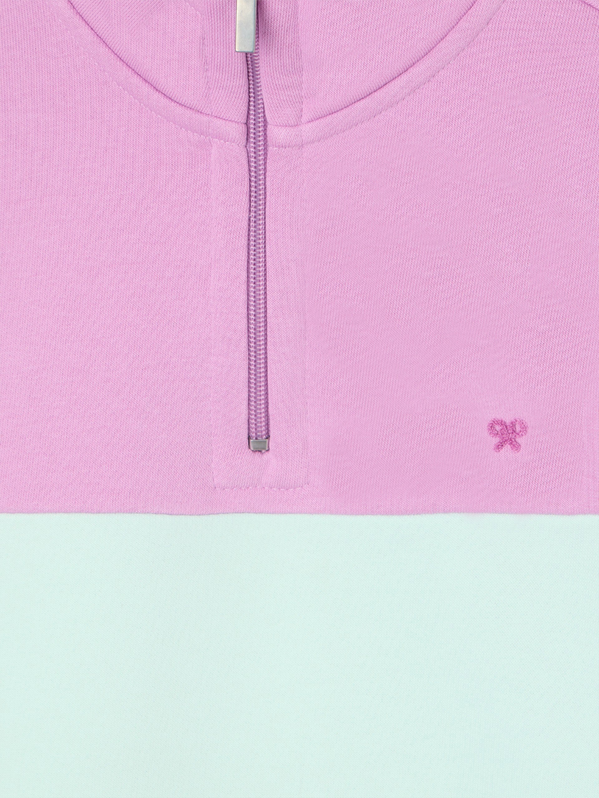 Sudadera woman tricolor morado y verde