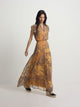 Vestido midi vuelo estampado naranjas