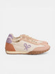 Baskets de course violettes et orange