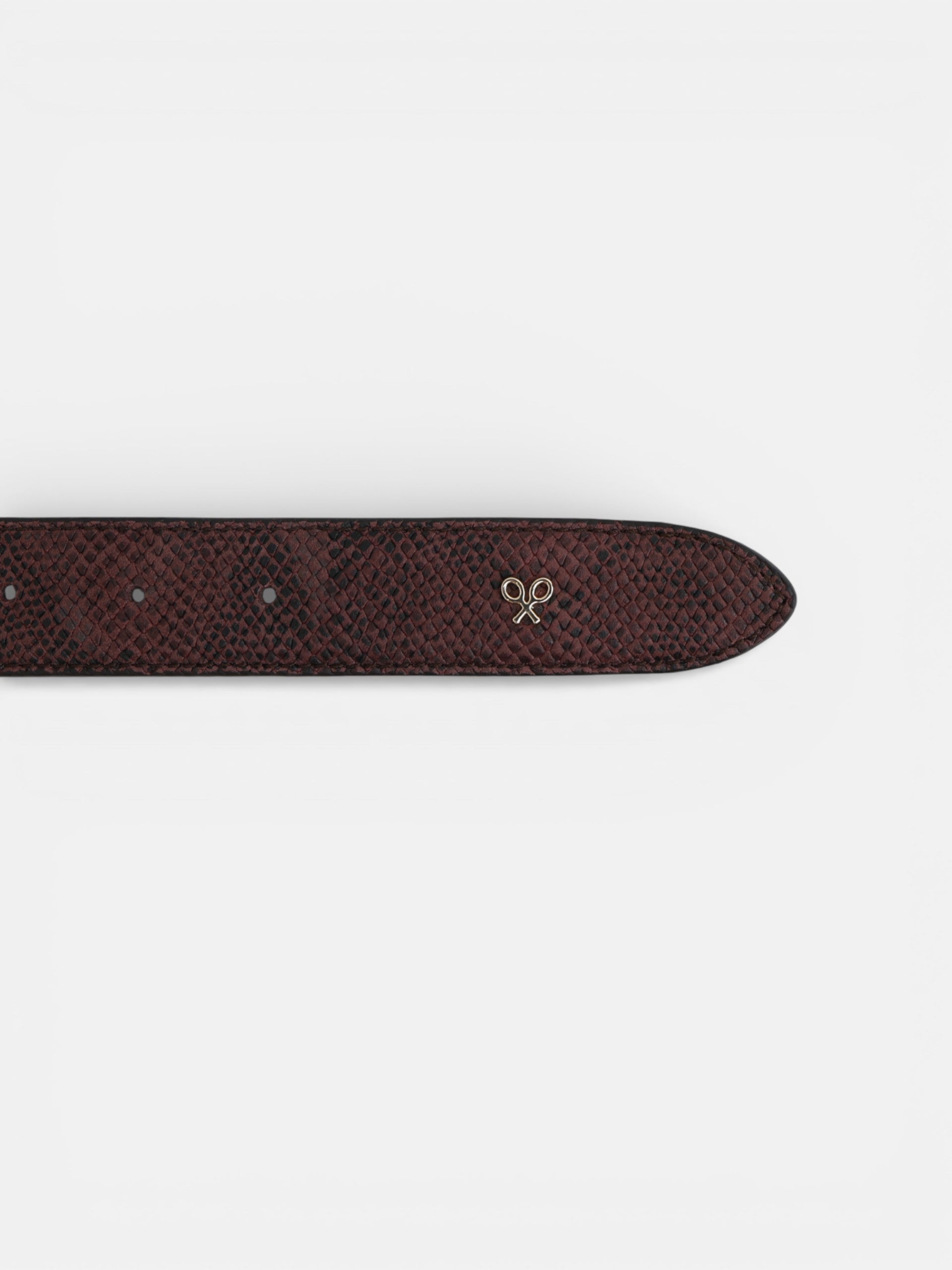 Burgundy leather belt with metal loop