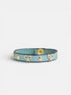 Pulsera piel logo y tachas verde agua