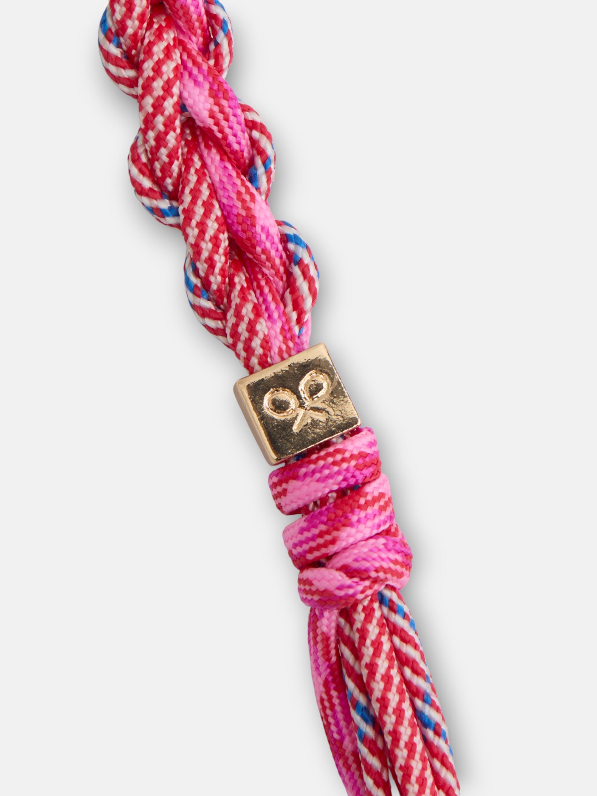 Porta-chaves cabos dourado e rosa