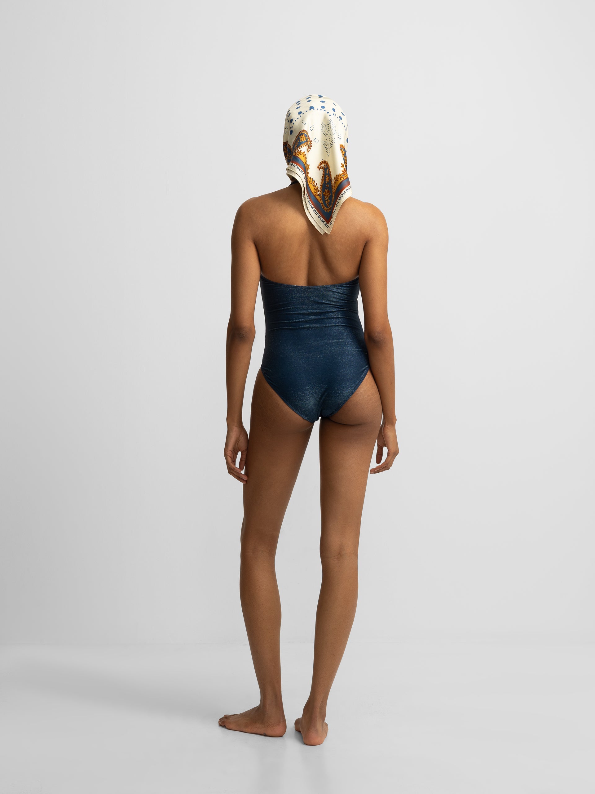 Bañador lazada lurex marino