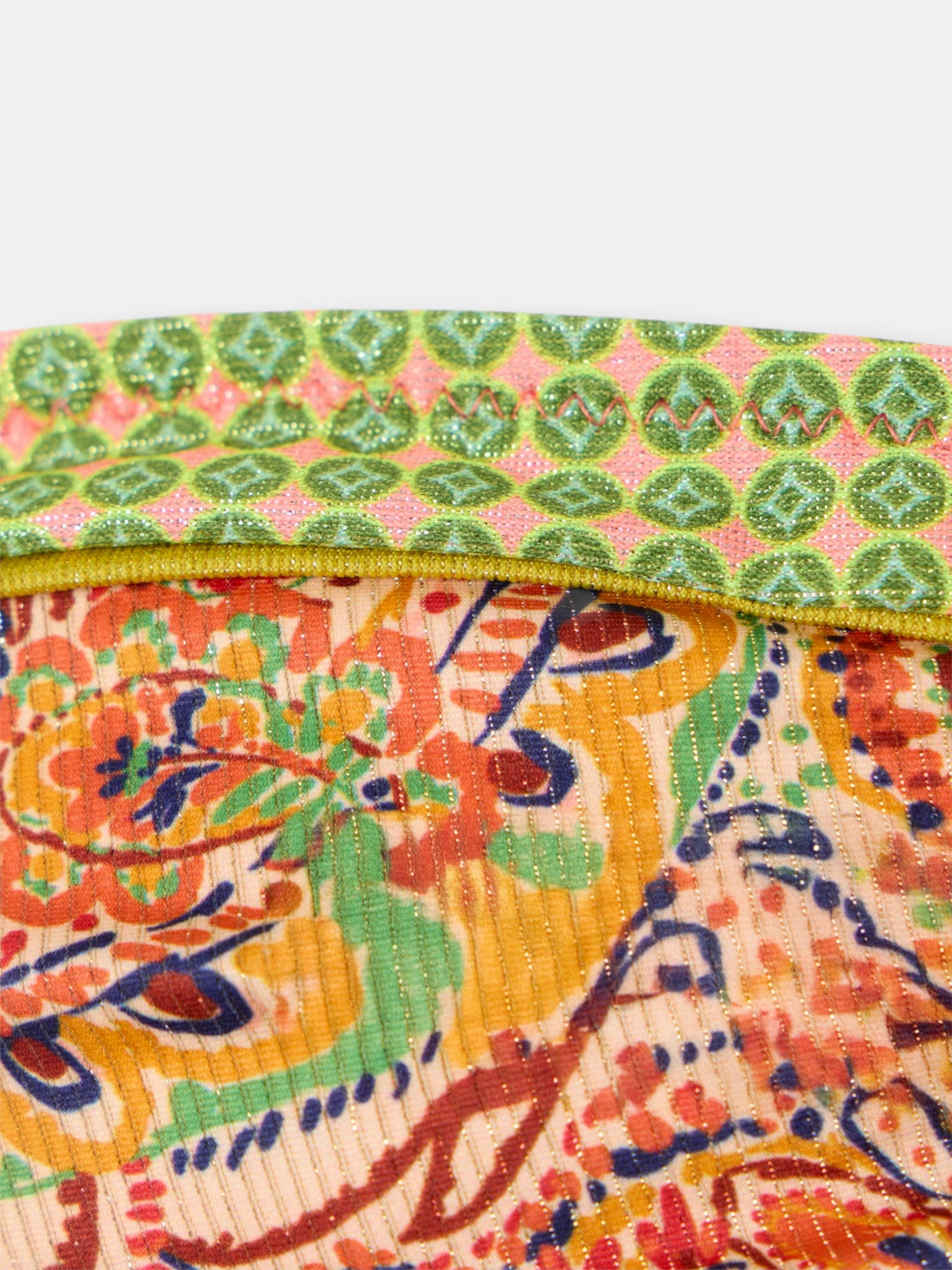 Paisley print orange bikini top