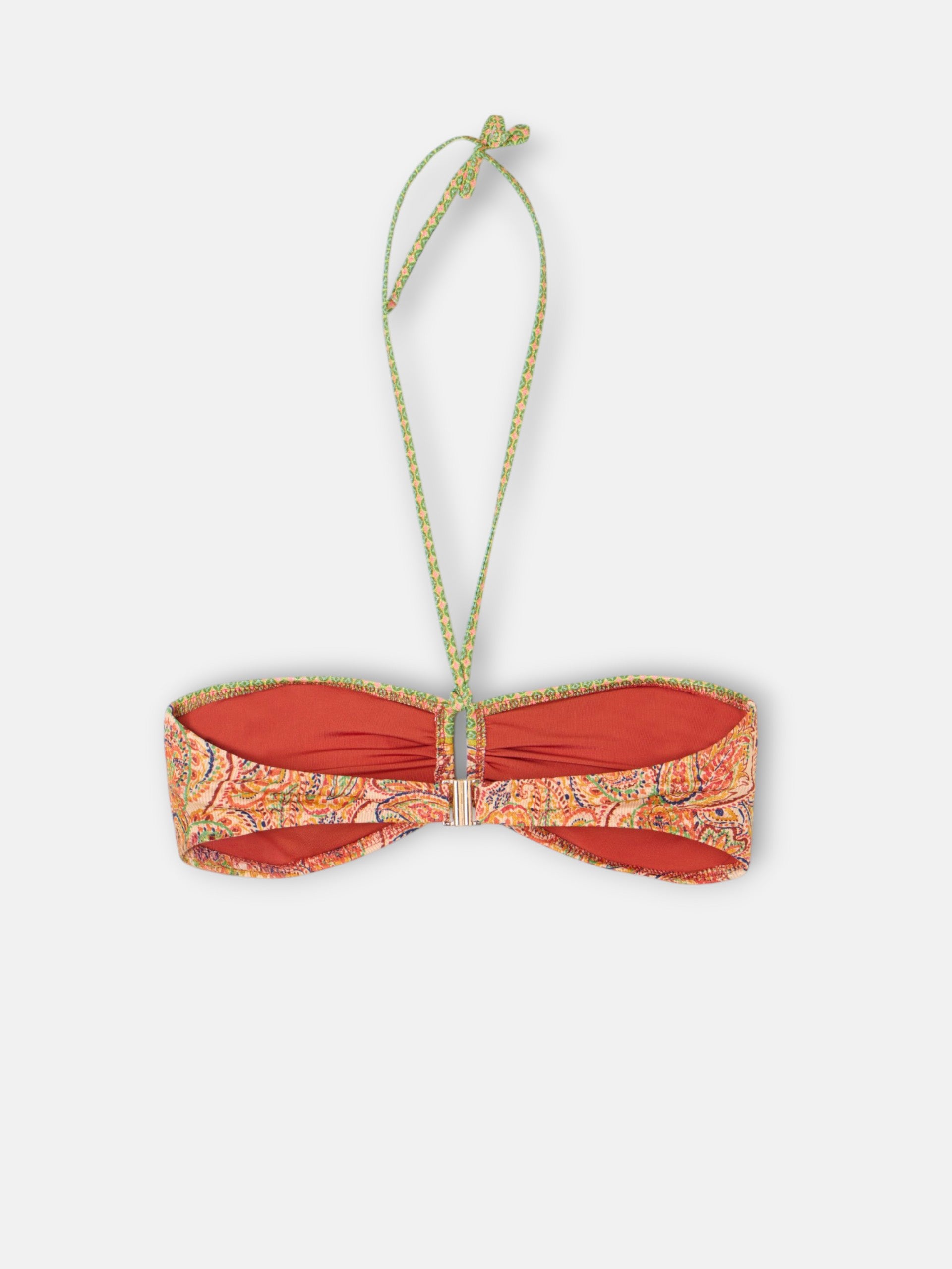 Paisley print orange bikini top