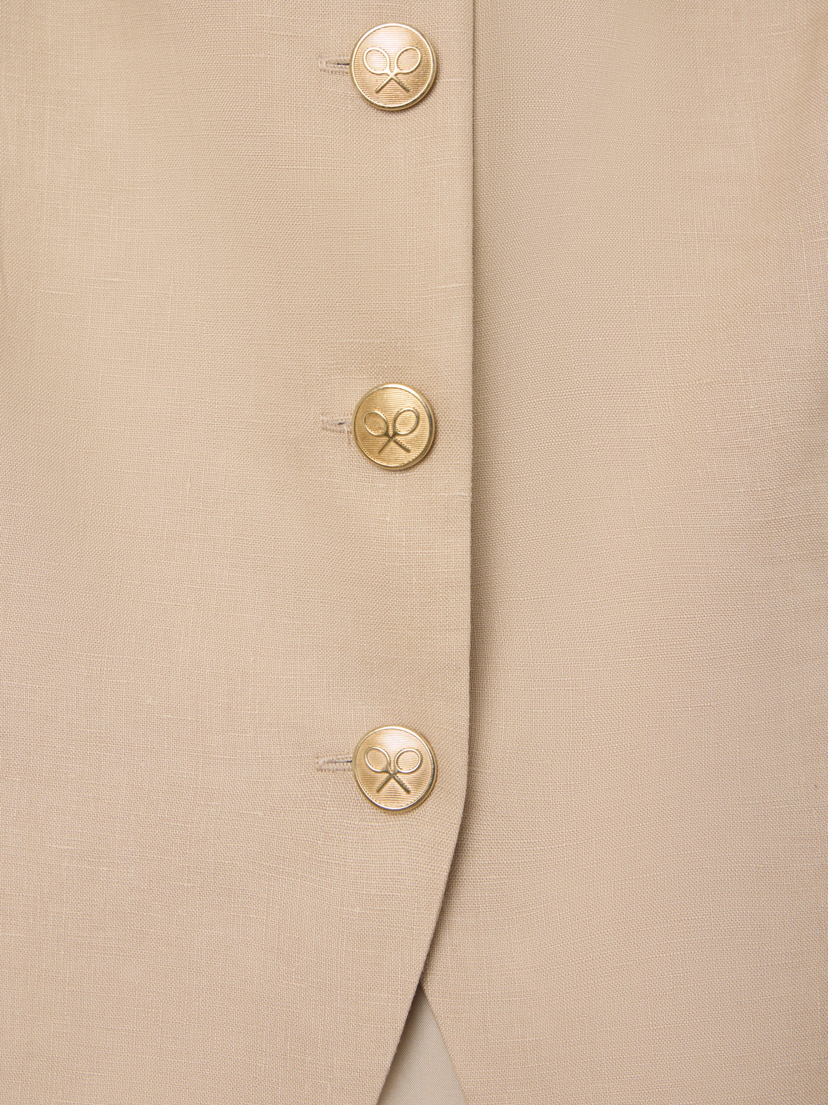 Chaleco botones lino beige