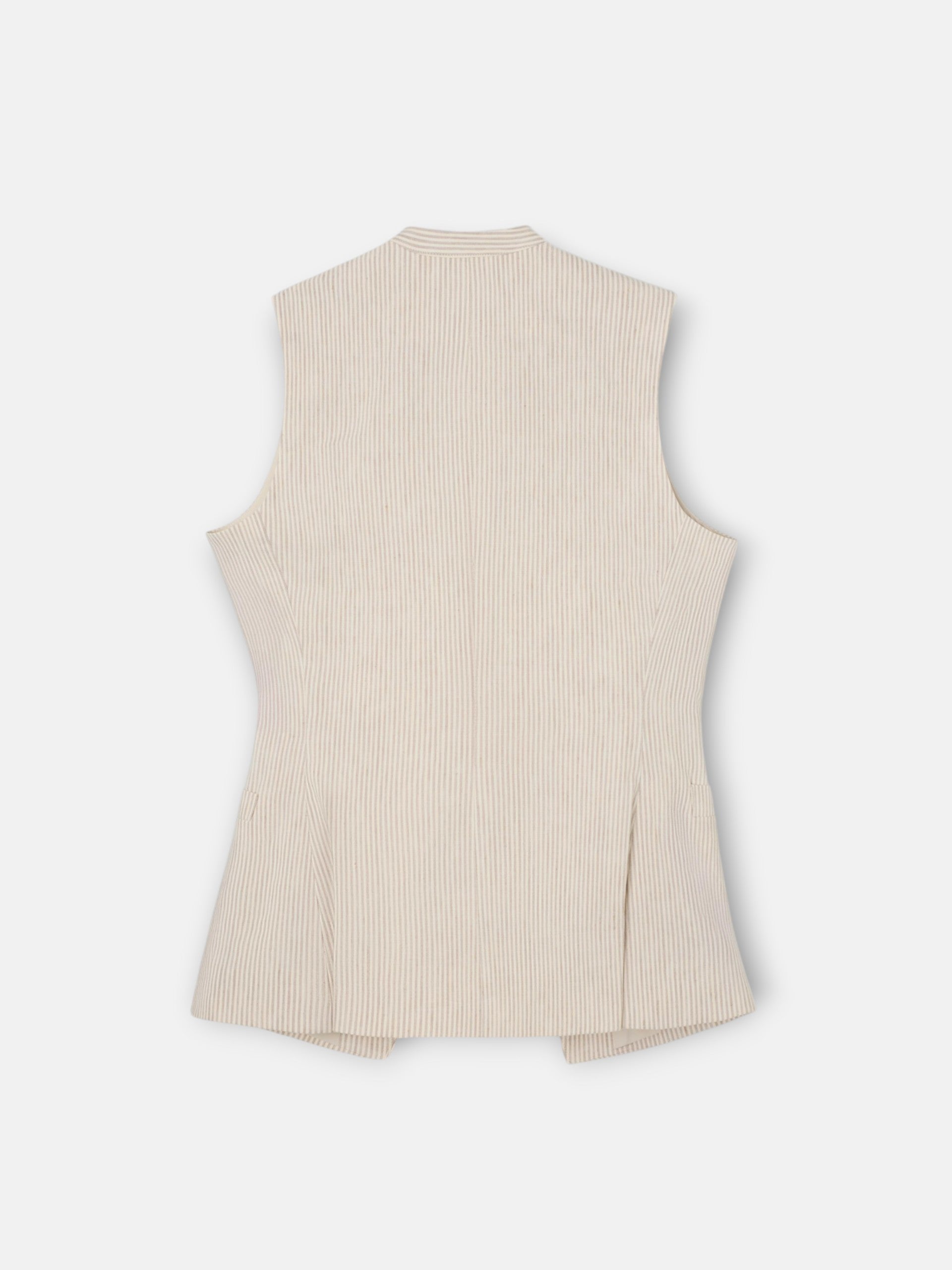 Chaleco botones rayas beige