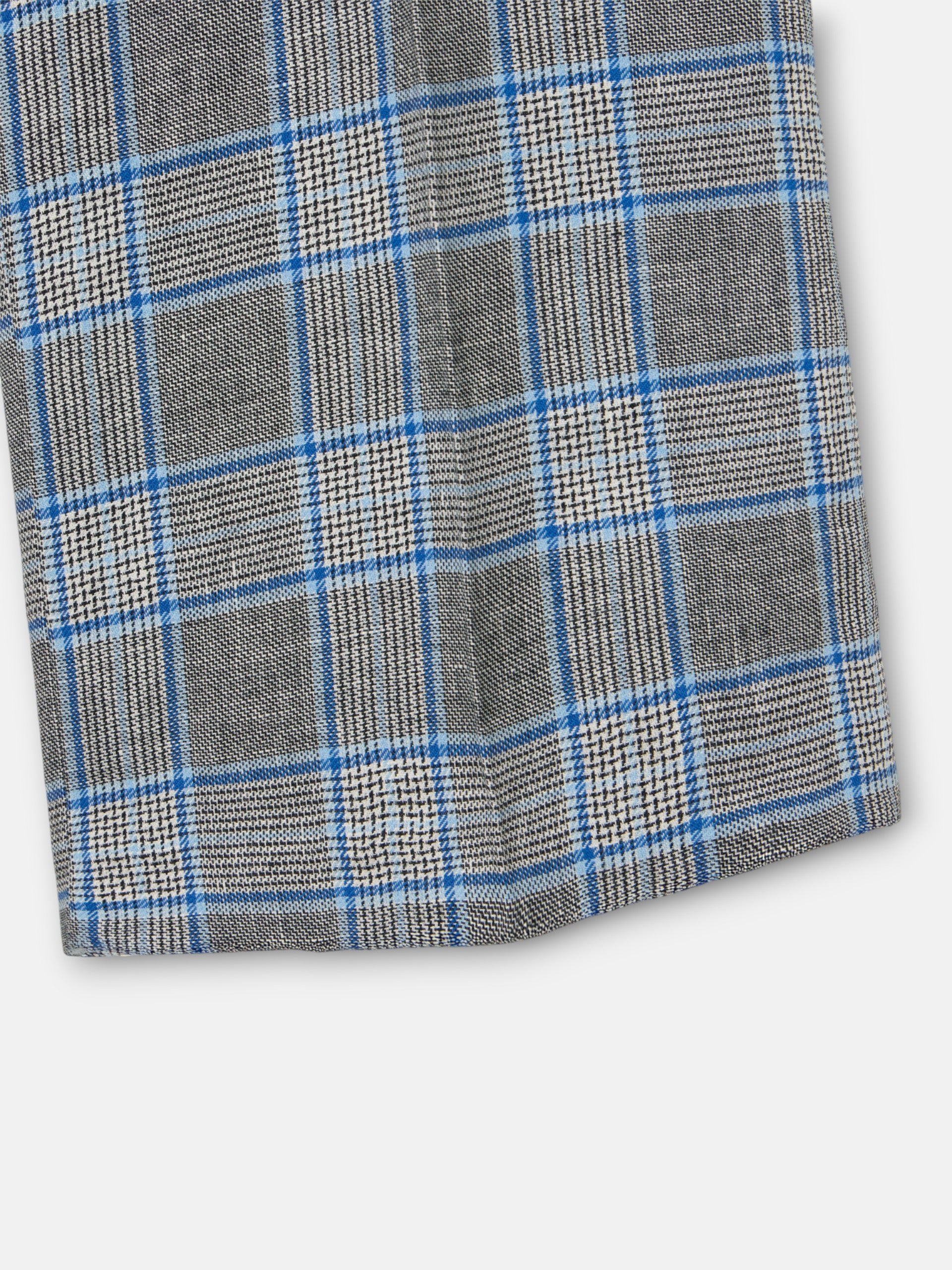 Pantalon droit à carreaux marine
