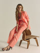 Pantalon droit corail