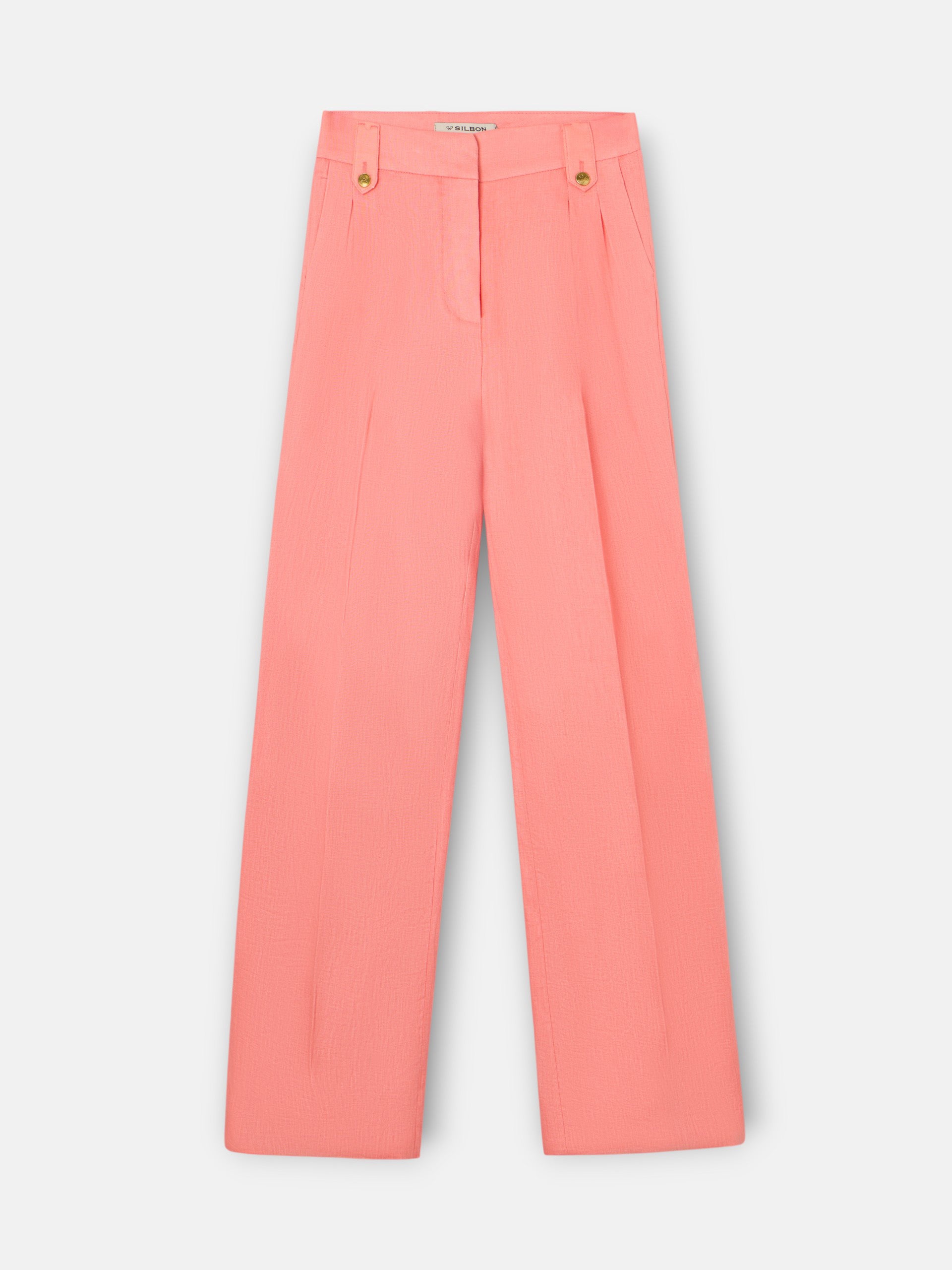Pantalon droit corail
