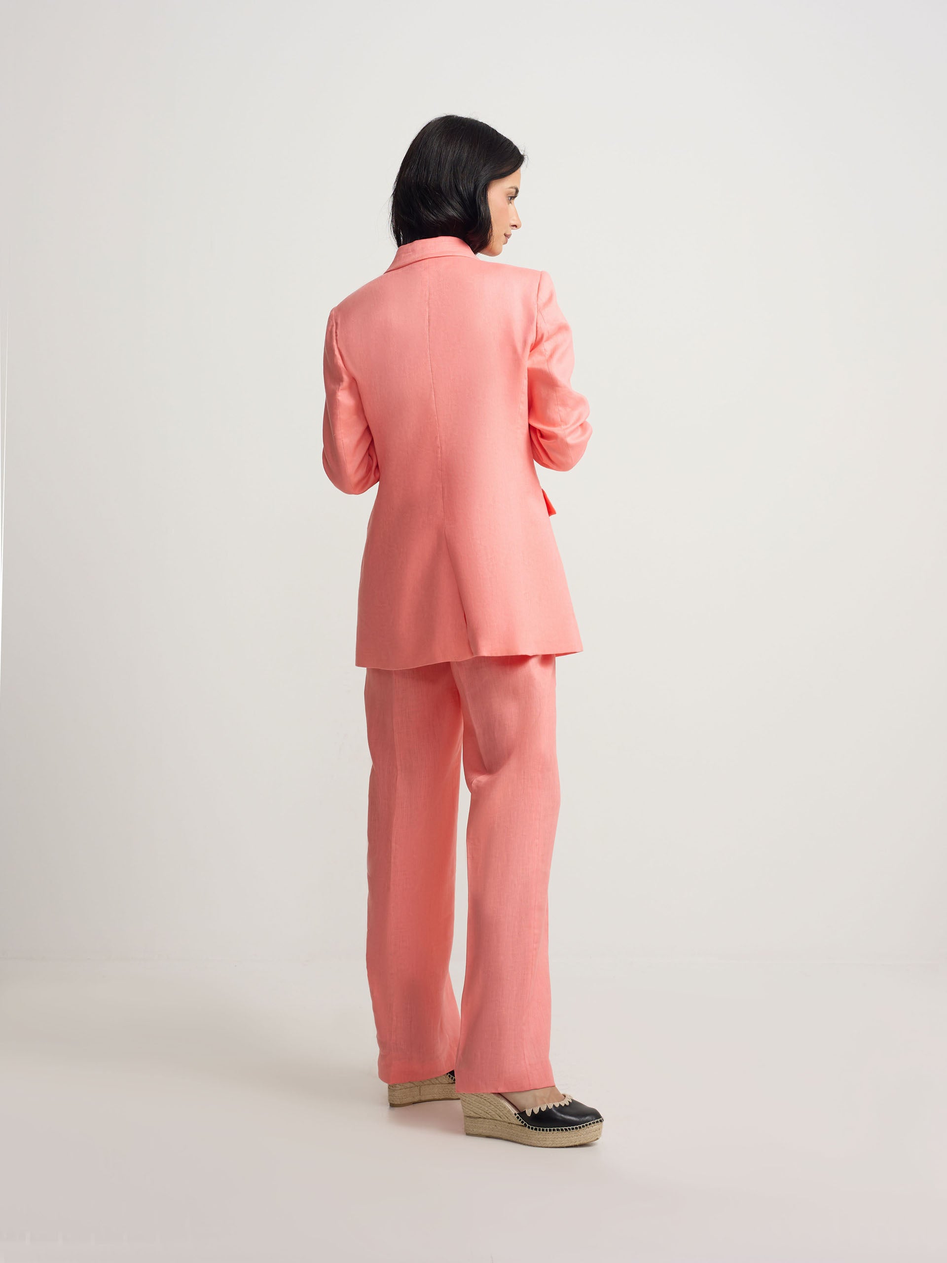 Pantalon droit corail