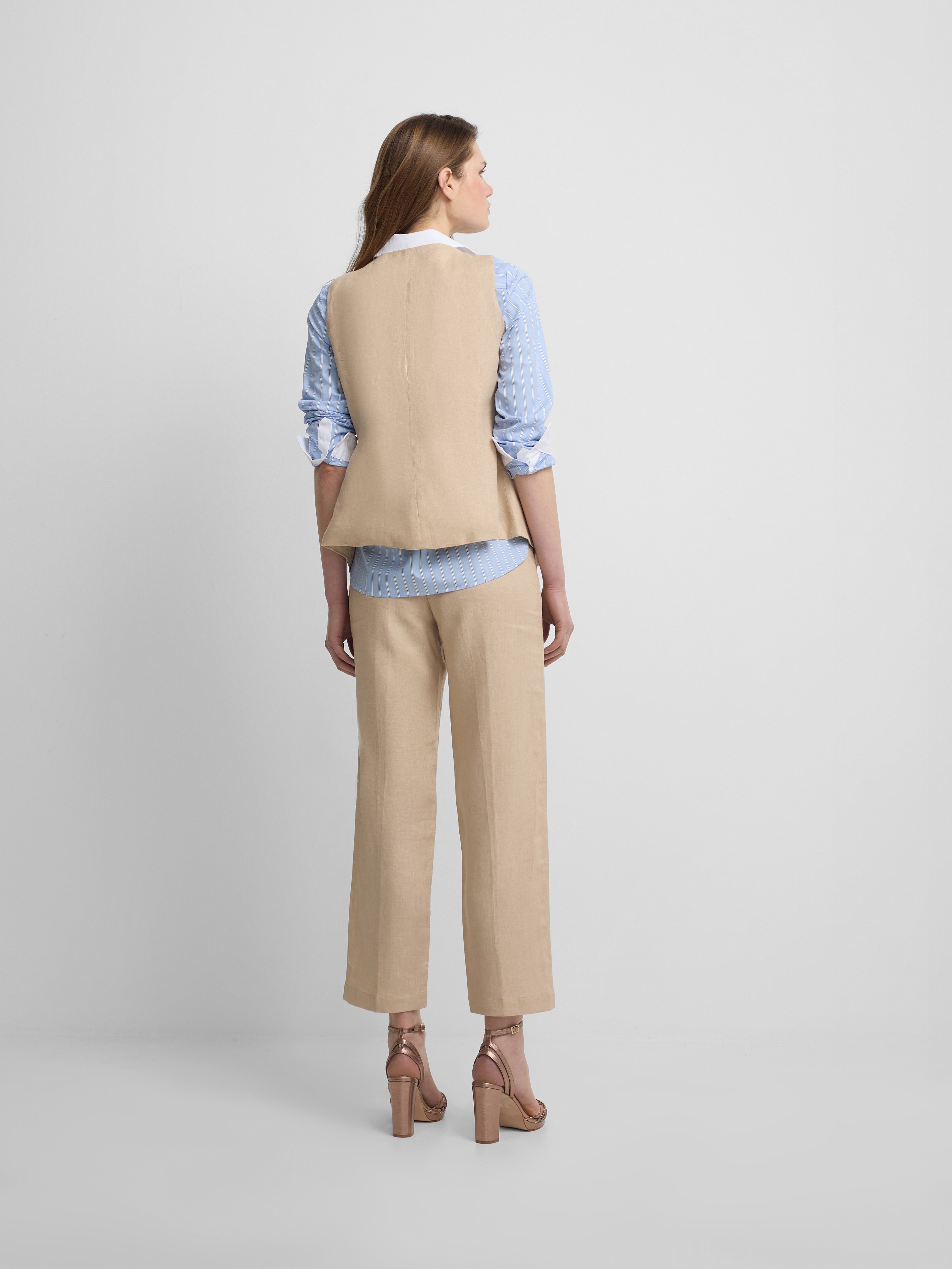 Pantalon en lin beige