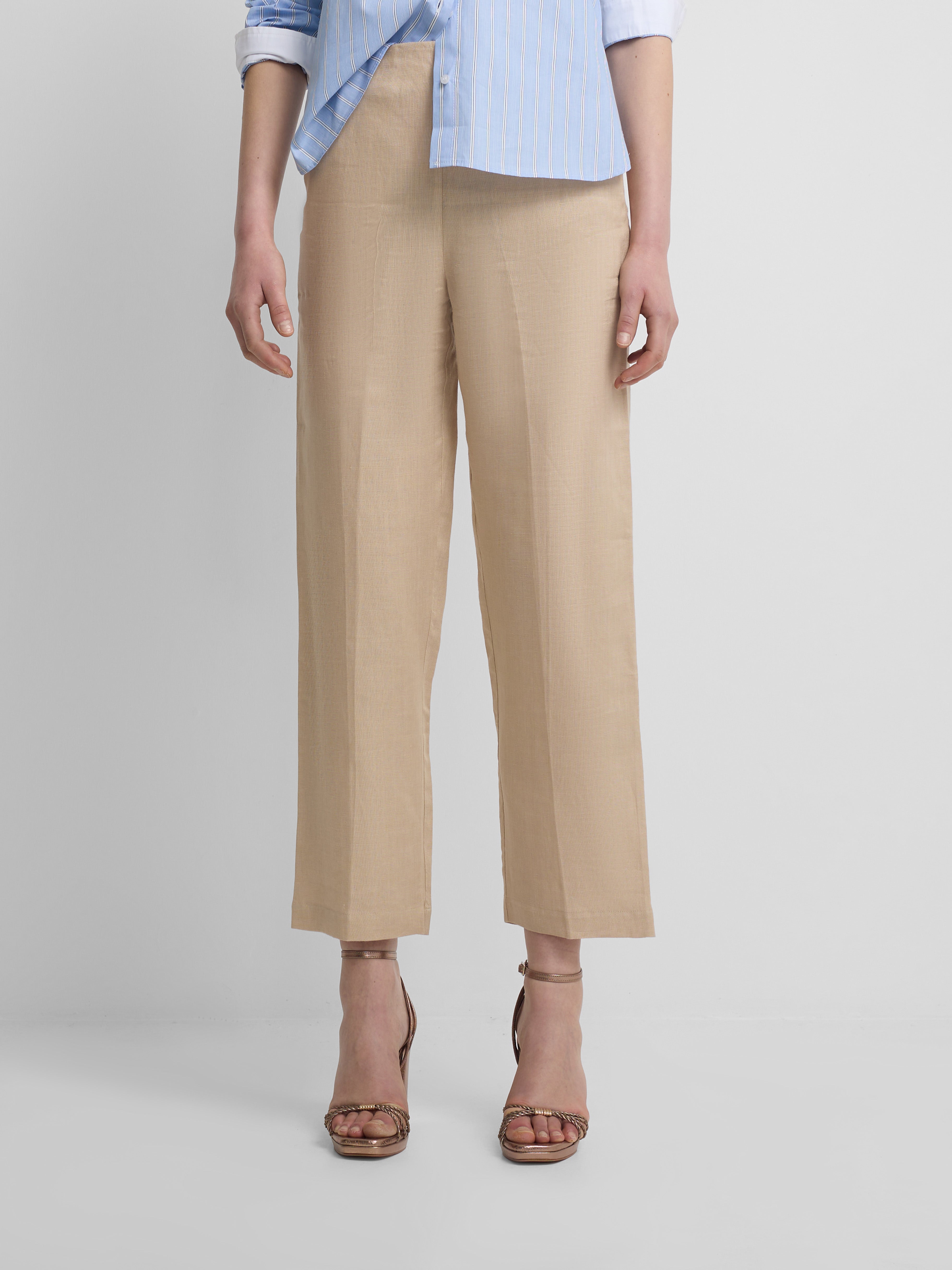 Pantalon en lin beige