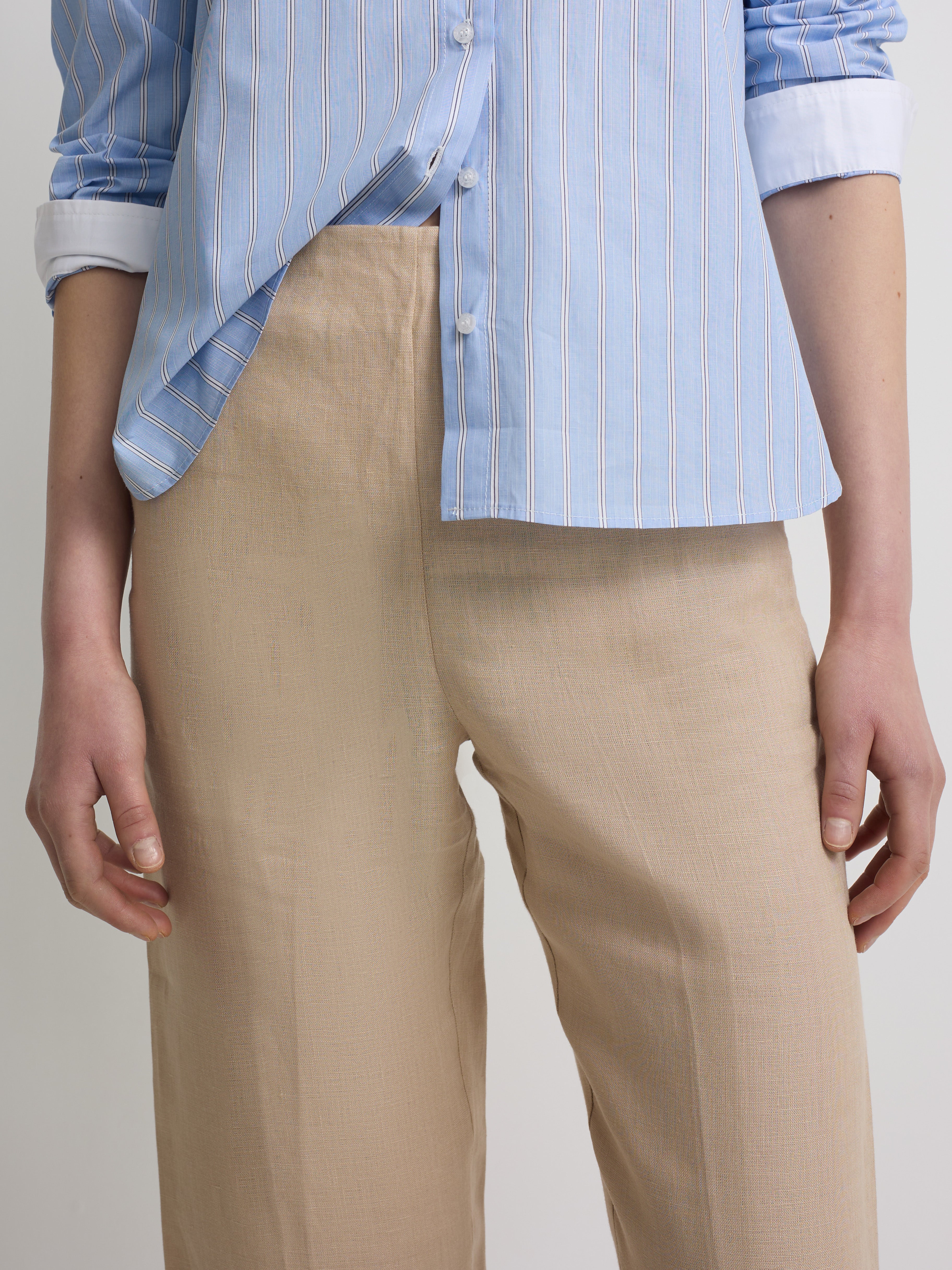 Pantalon en lin beige