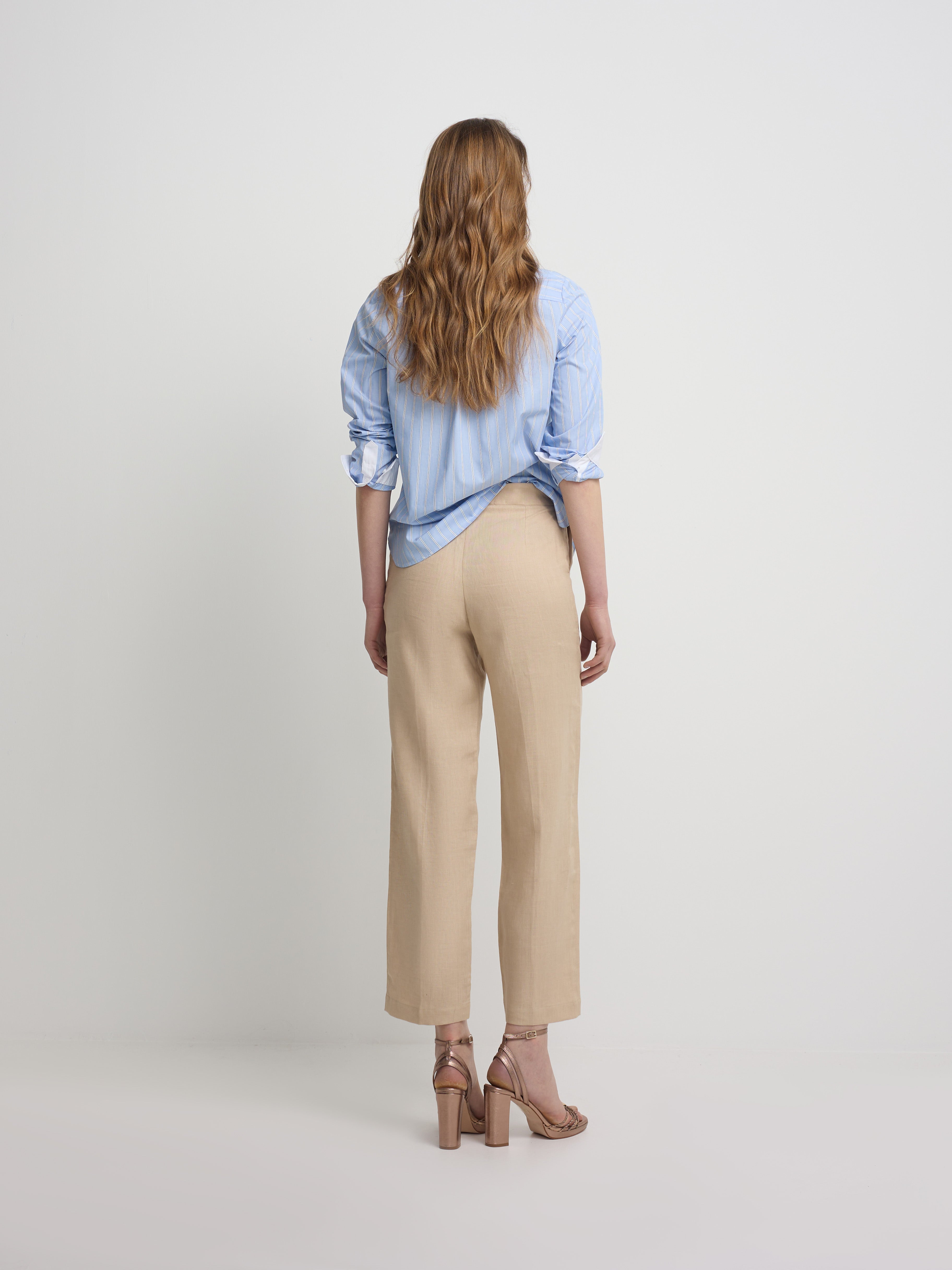 Pantalon en lin beige