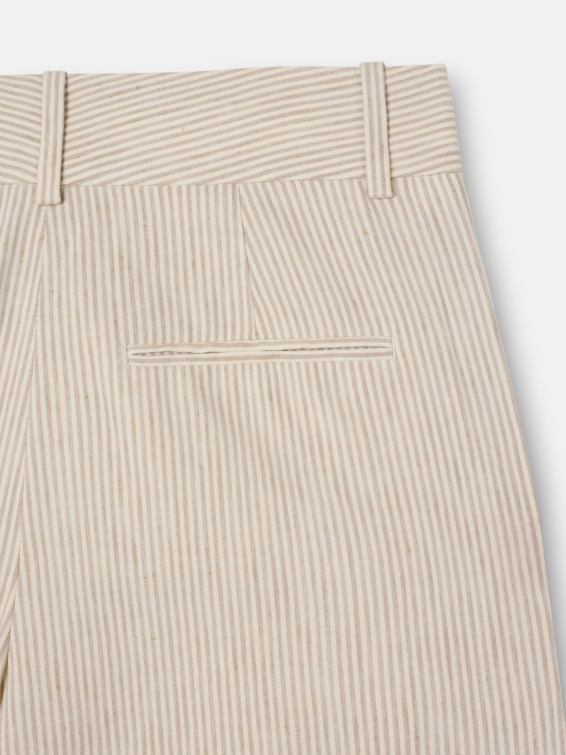 Pantalon recto rayas beige