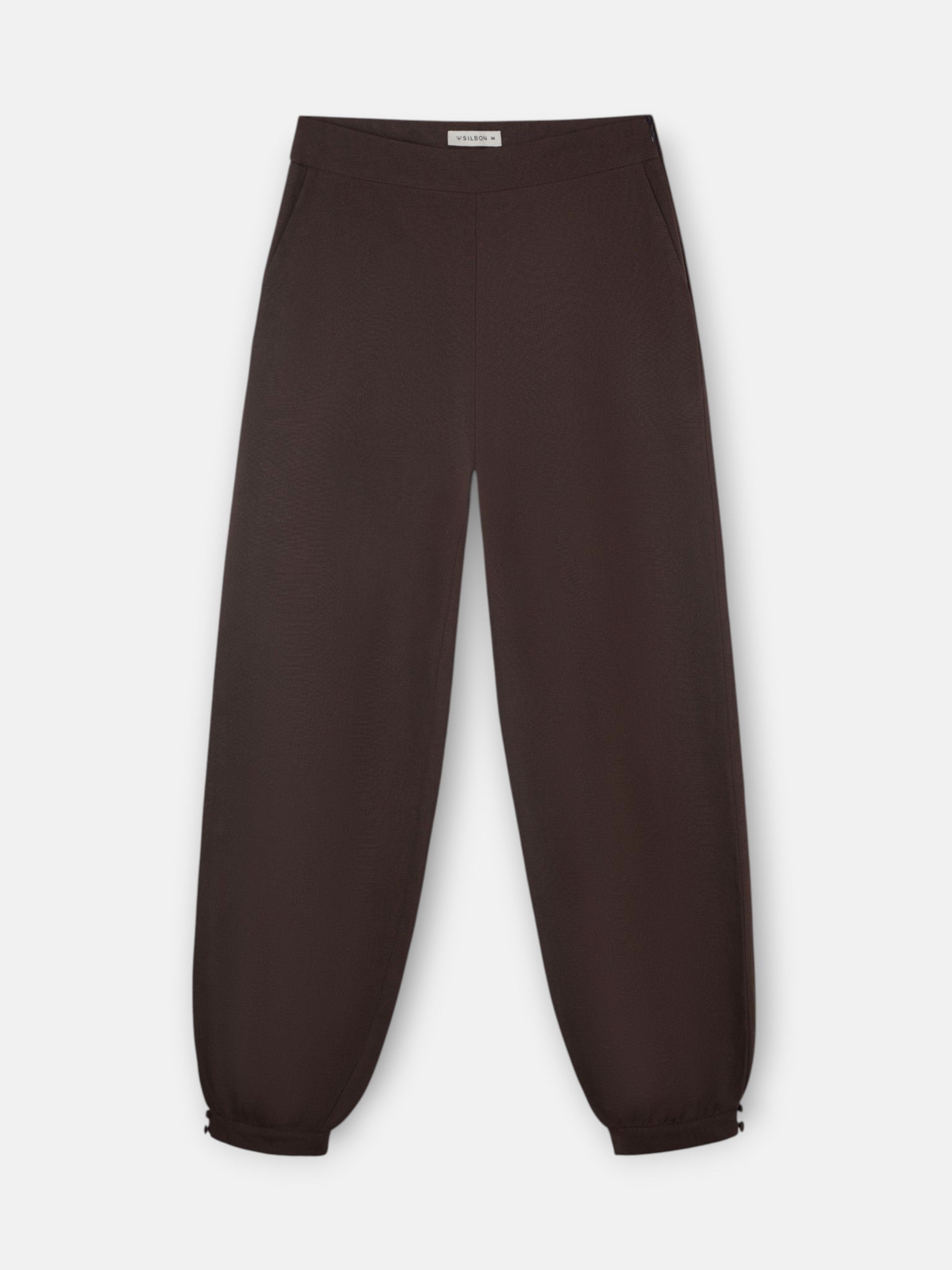 Pantalon bombacho lino marron
