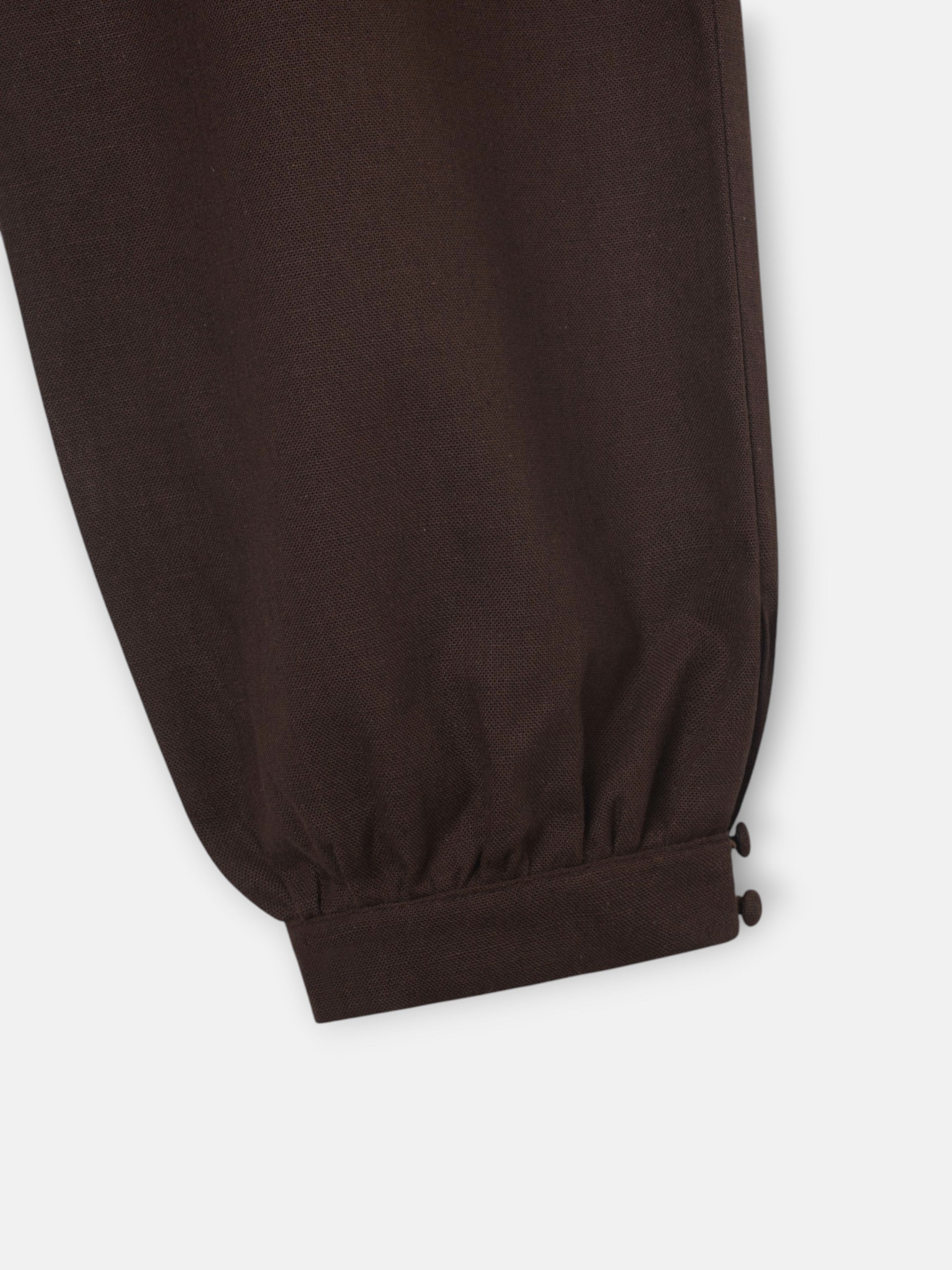 Pantalon bombacho lino marron