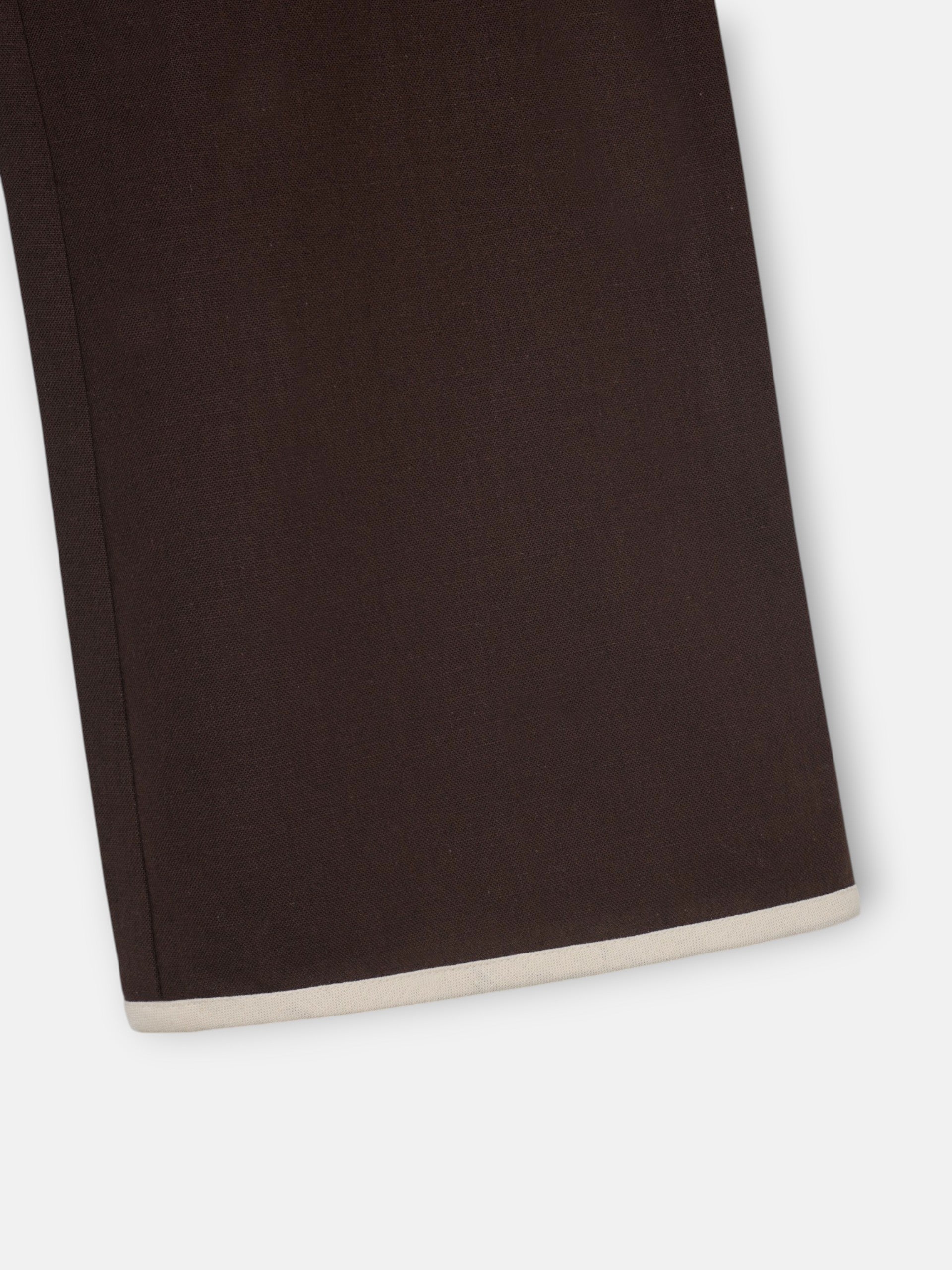 Straight brown linen trousers