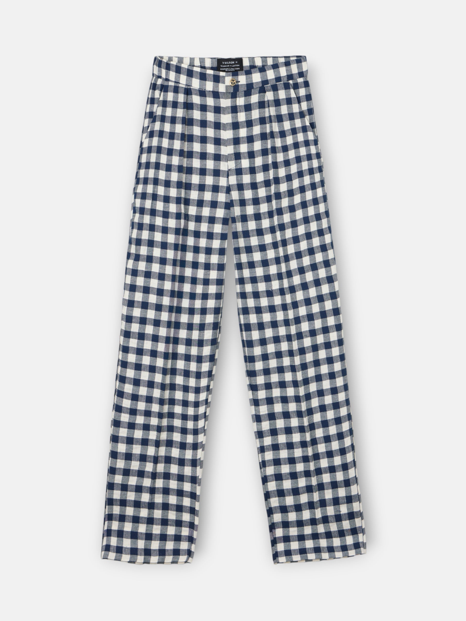Pantalon trebilla vichy marino