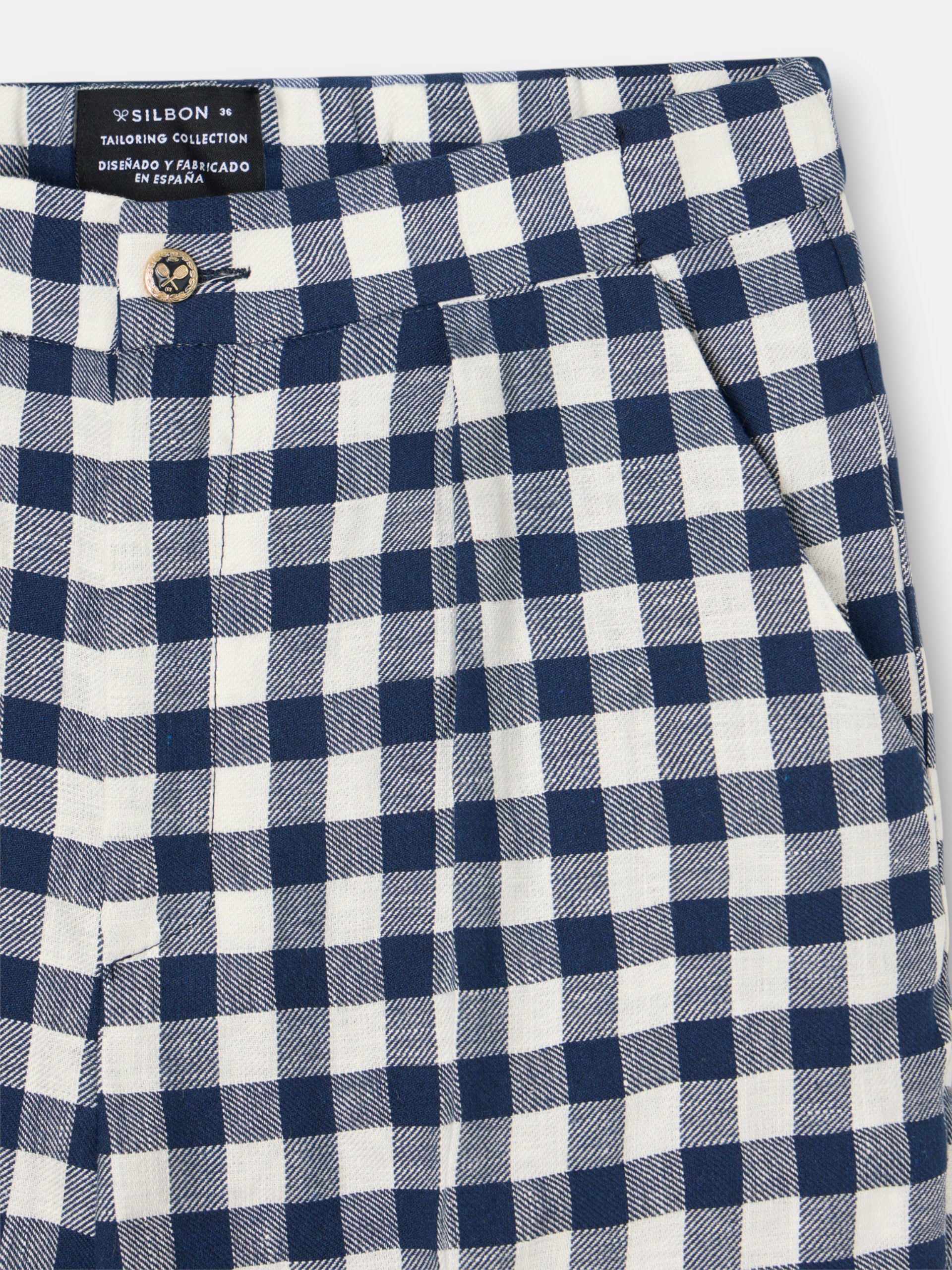 Pantalon trebilla vichy marino