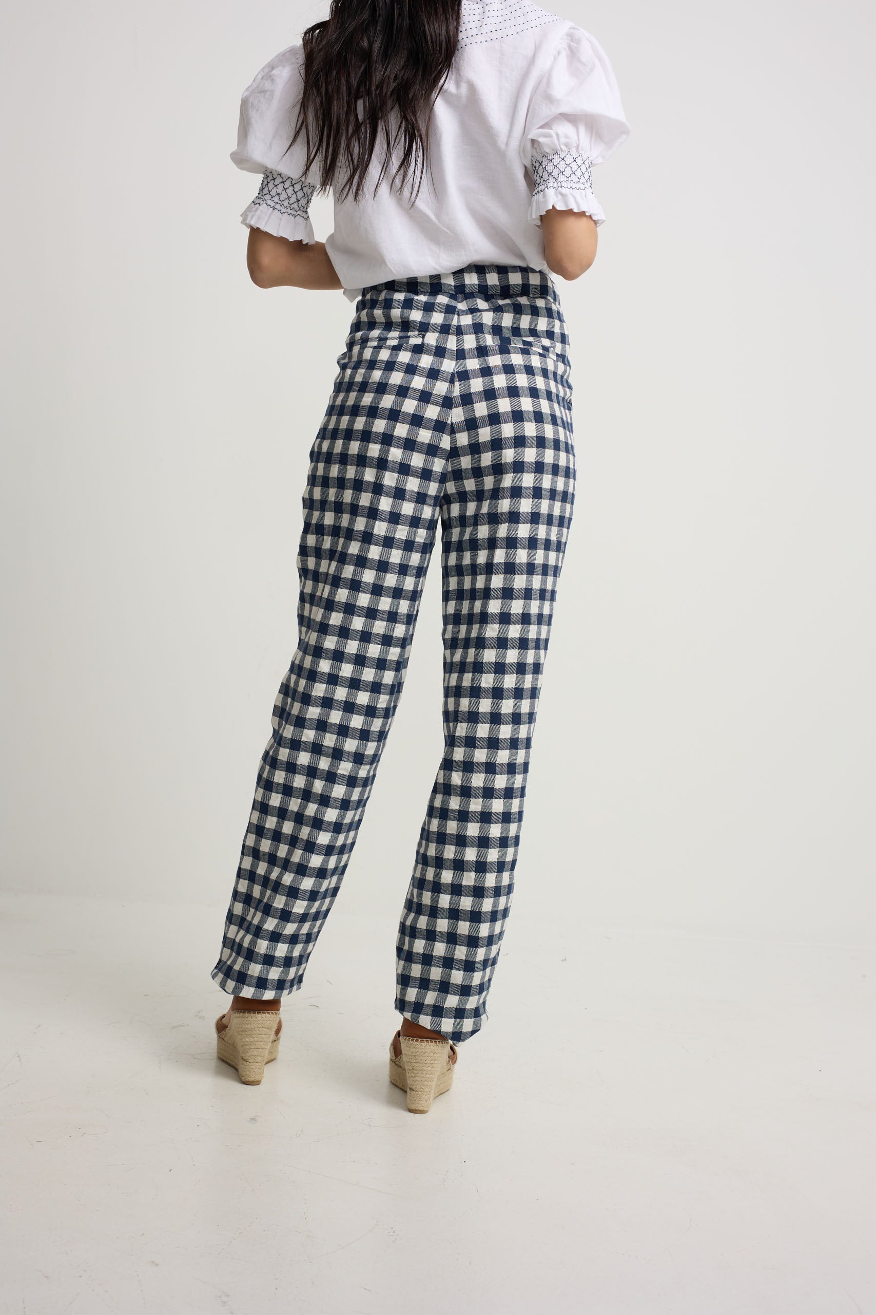 Pantalon trebilla vichy marino