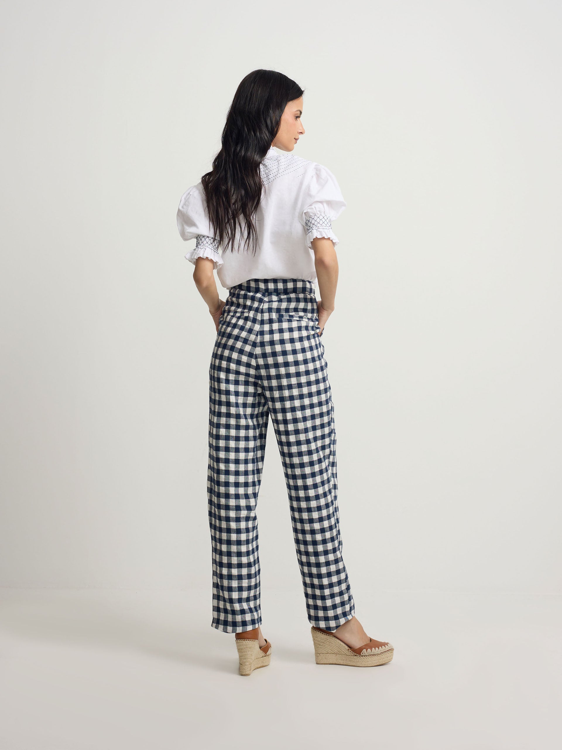 Pantalon trebilla vichy marino