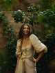 Blusa event collection manga farol beige