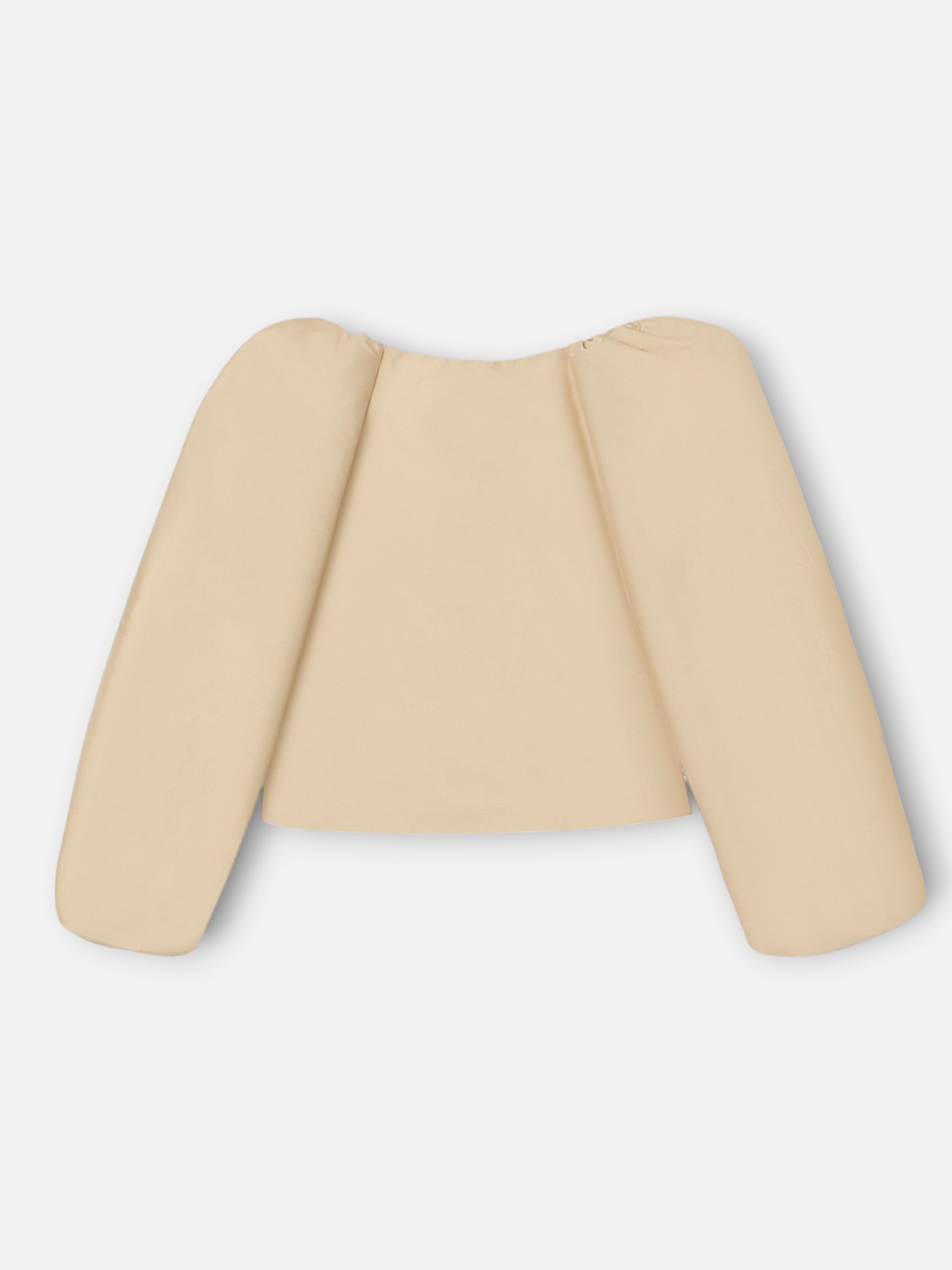 Blusa event collection manga farol beige
