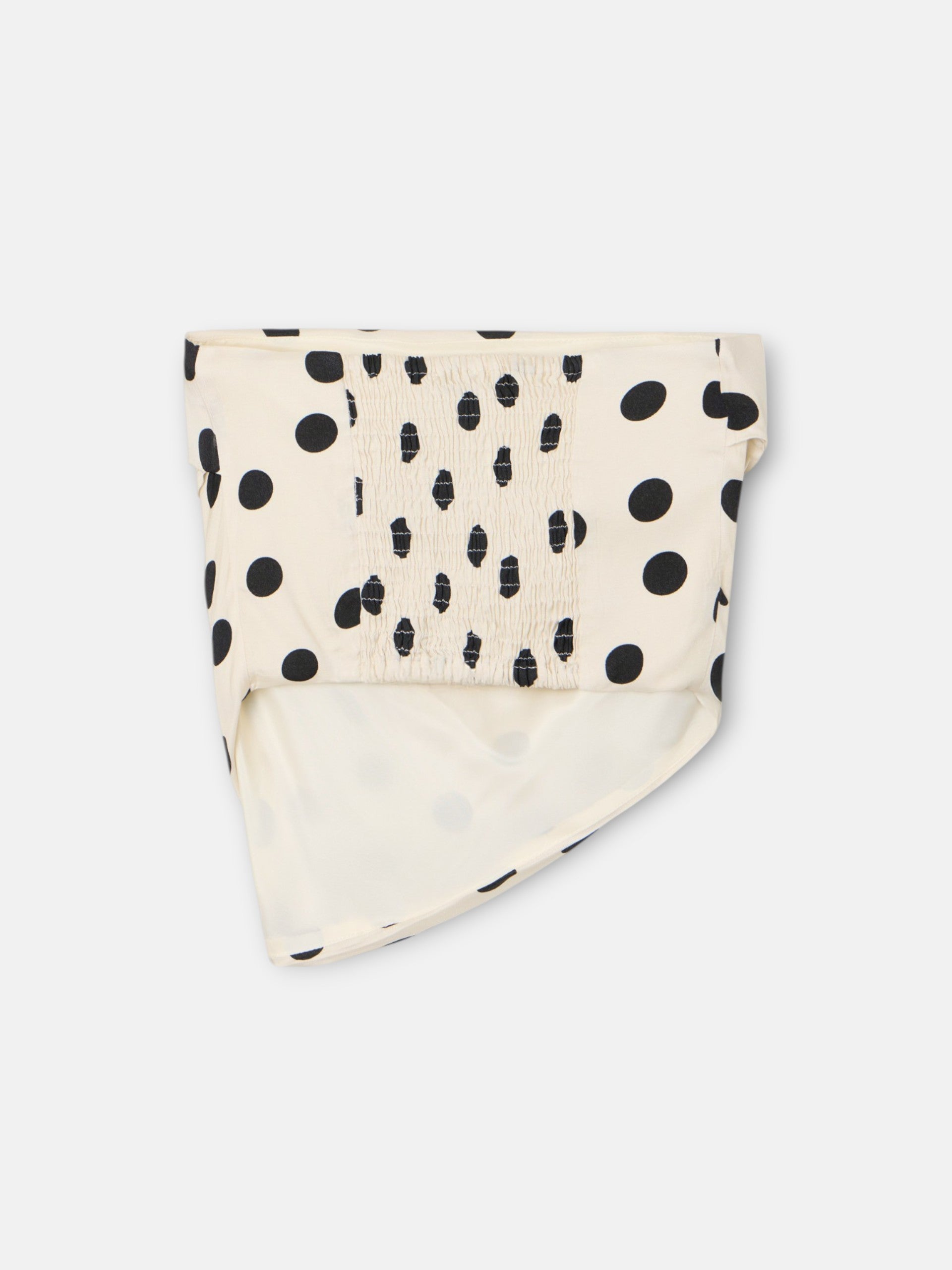 Top palavra de honra com bolinhas branco e preto