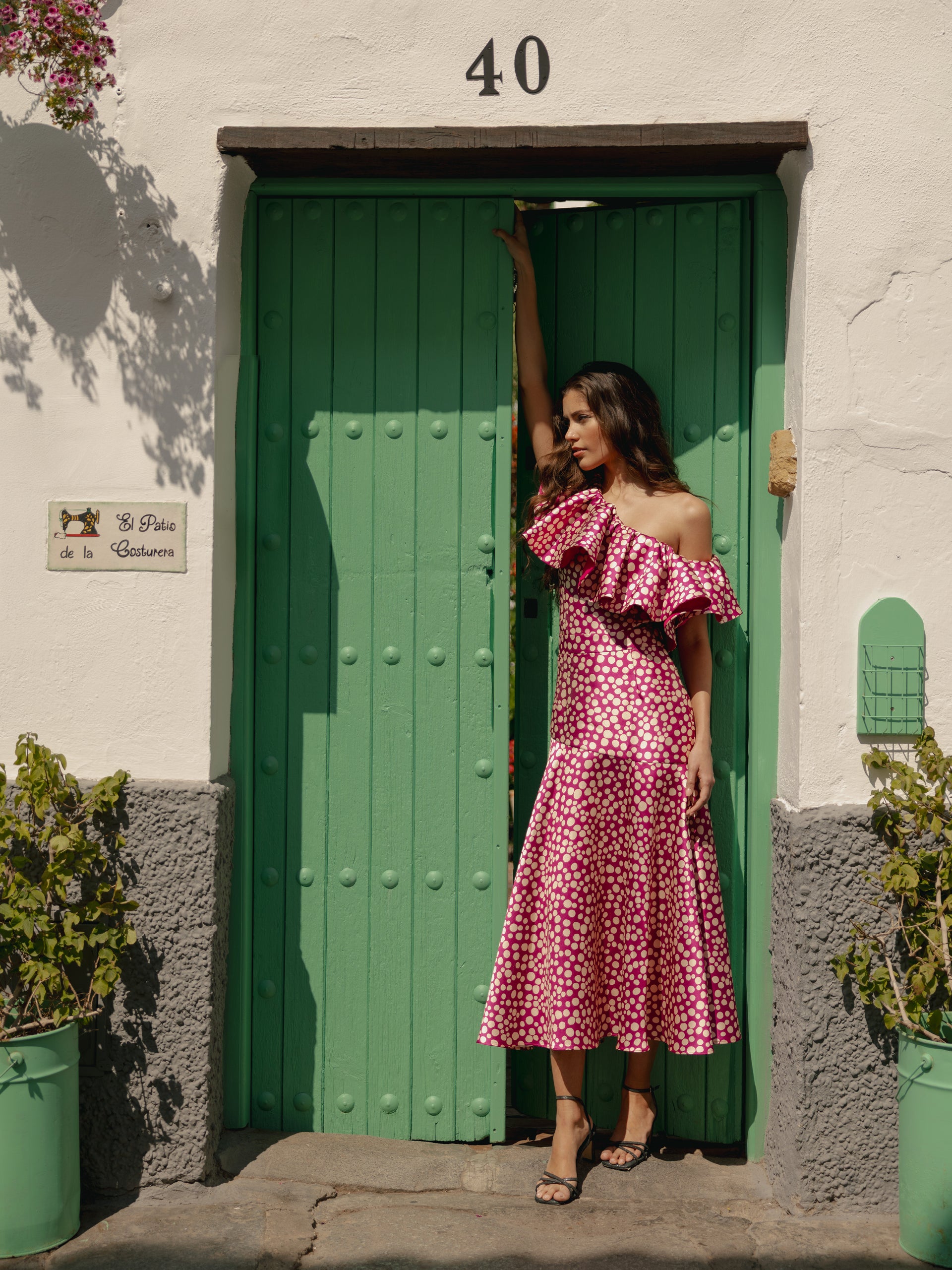 Saia midi estampada roxa coleção event