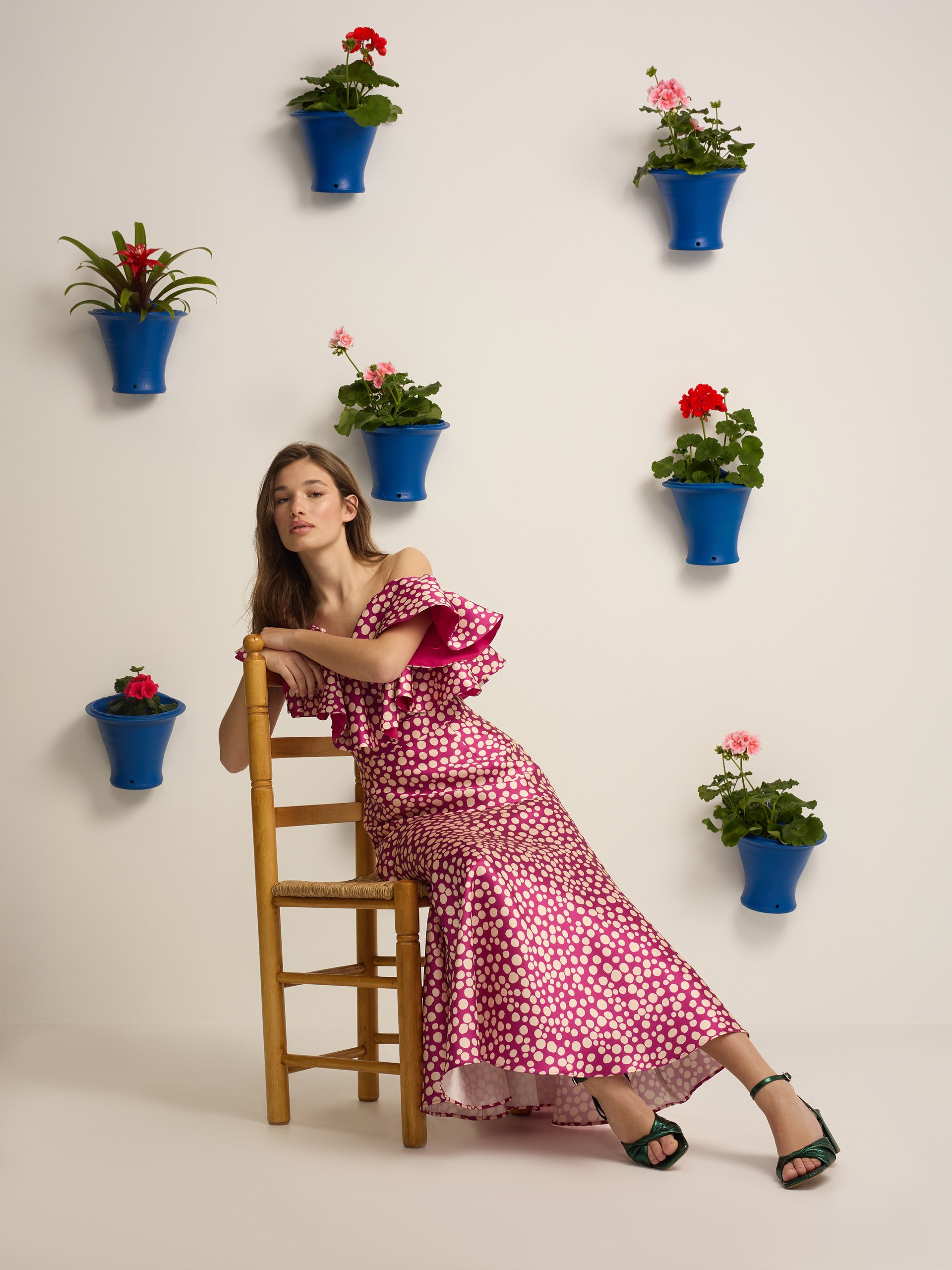 Saia midi estampada roxa coleção event