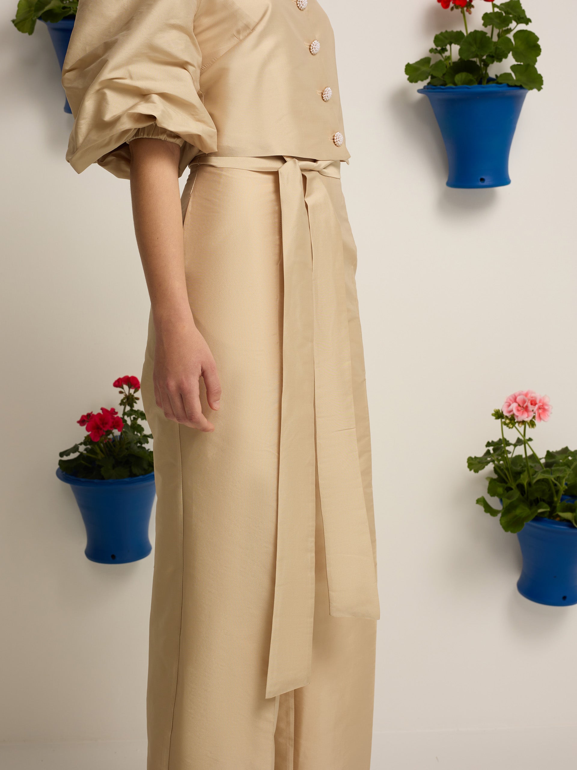 Pantalon event collection tafeta beige