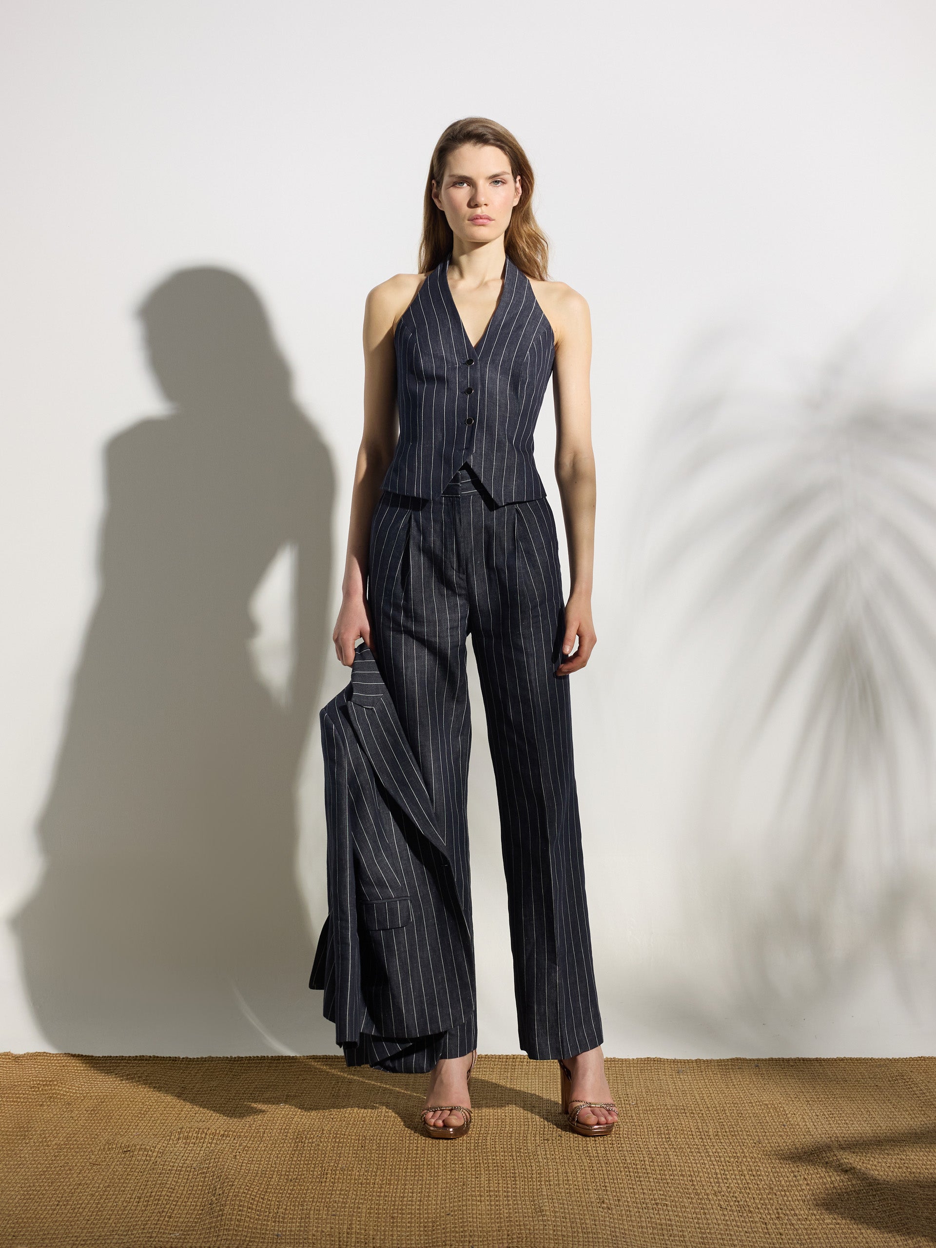Pantalon unique à rayures diplomatiques gris