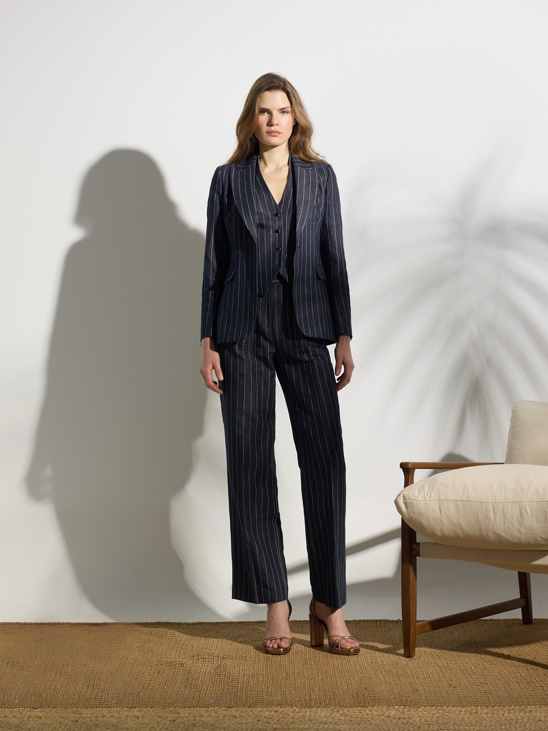 Pantalon unique à rayures diplomatiques gris