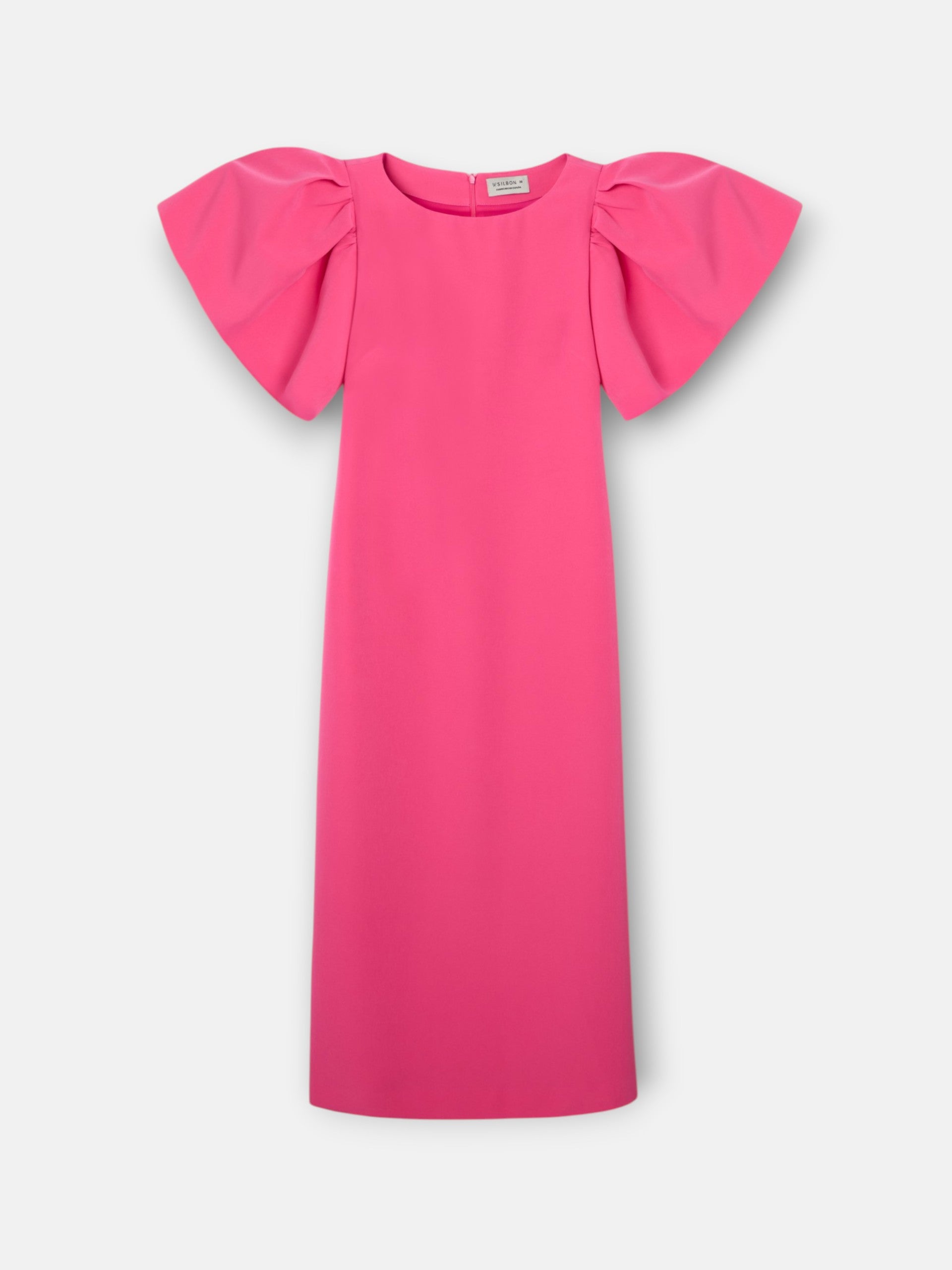 Event Collection midi dress with puffed sleeves in pink