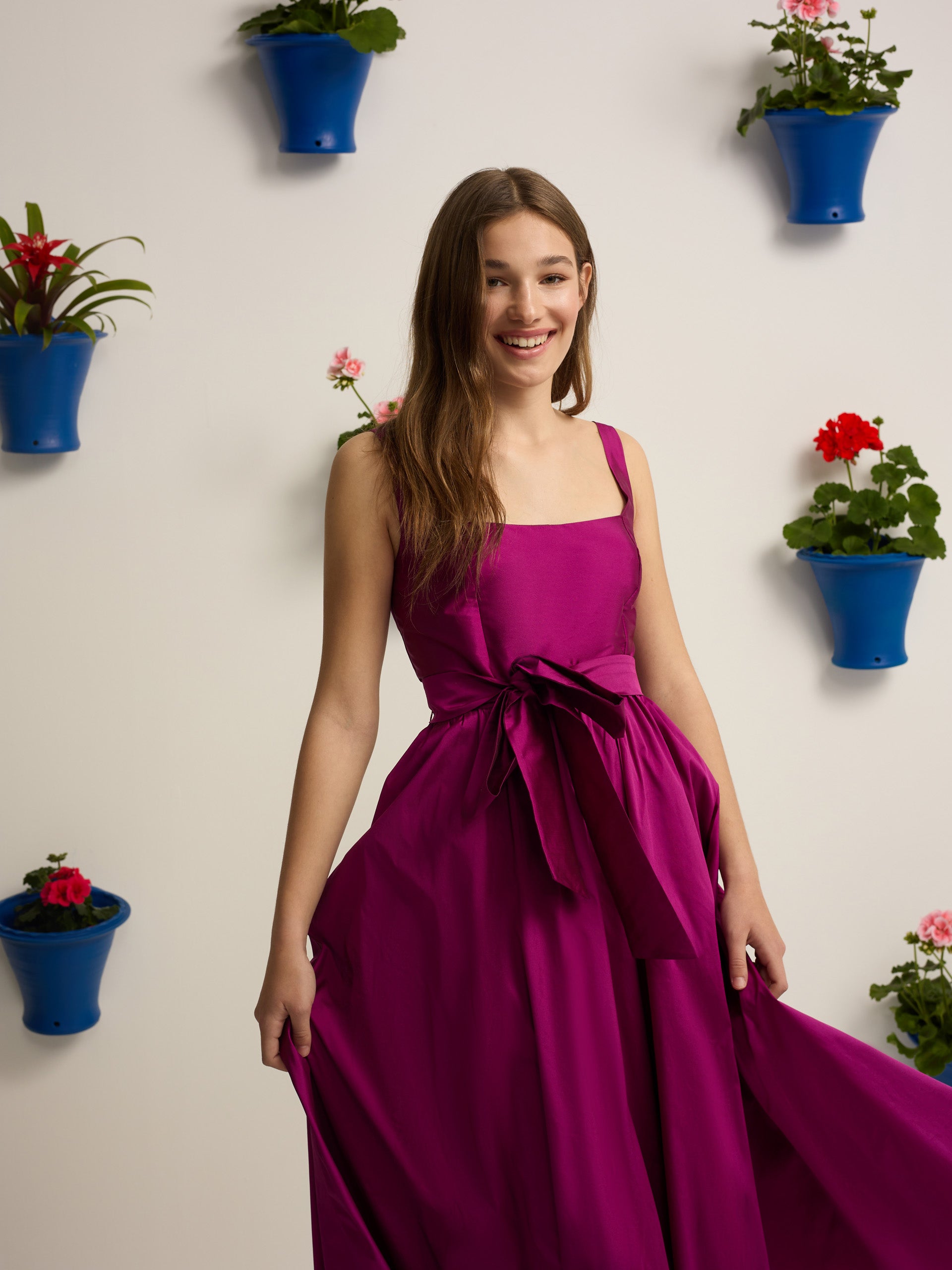 Purple taffeta event collection dress