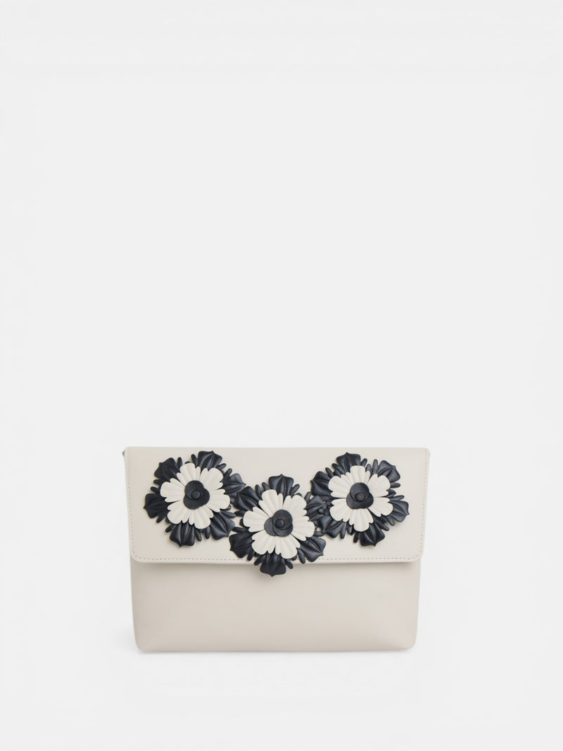 Bolso velada napa clutch crudo