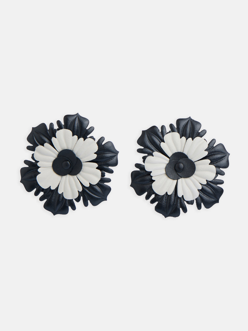 Pendientes velada flor napa bicolor